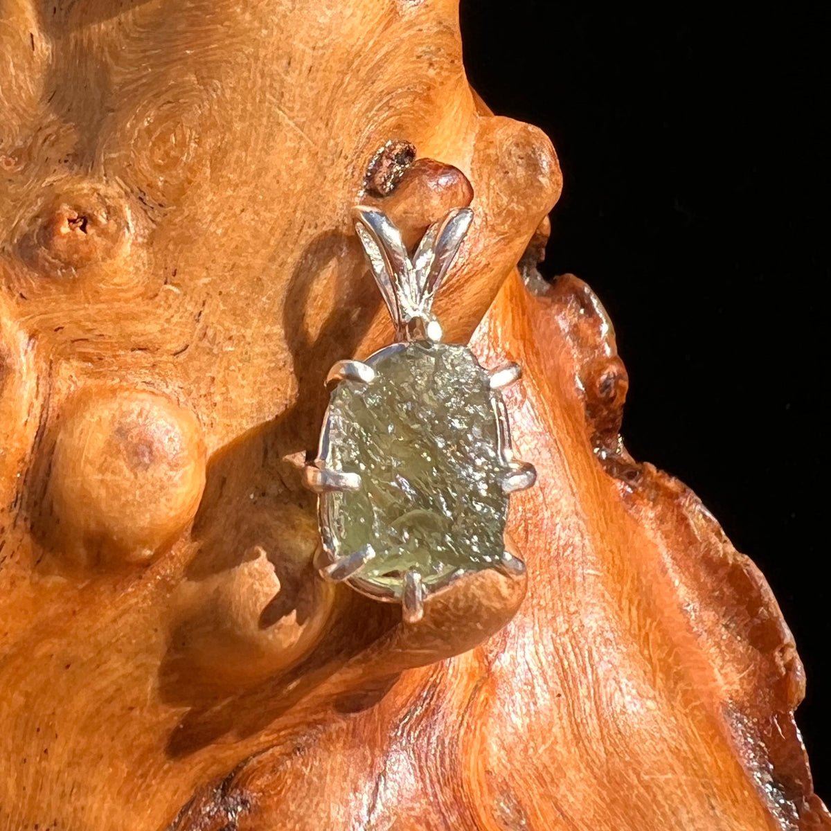 Moldavite Pendant Sterling Silver #5872-Moldavite Life
