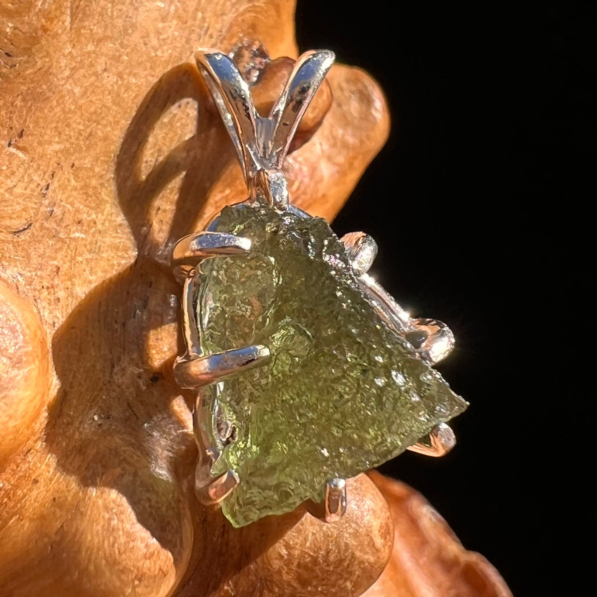 Moldavite Pendant Sterling Silver #5873-Moldavite Life