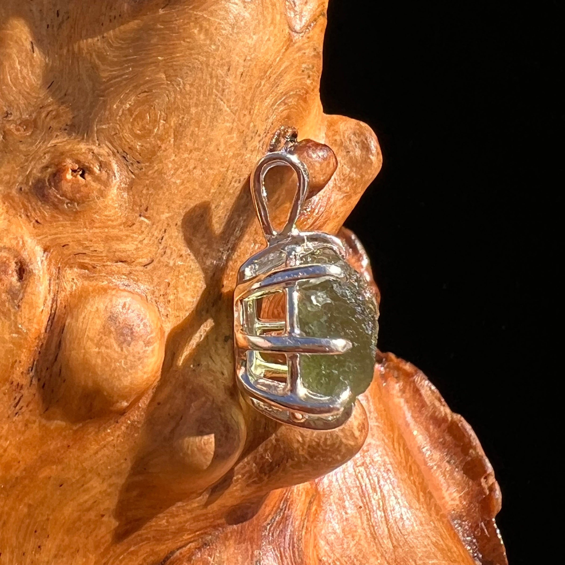 Moldavite Pendant Sterling Silver #5877-Moldavite Life