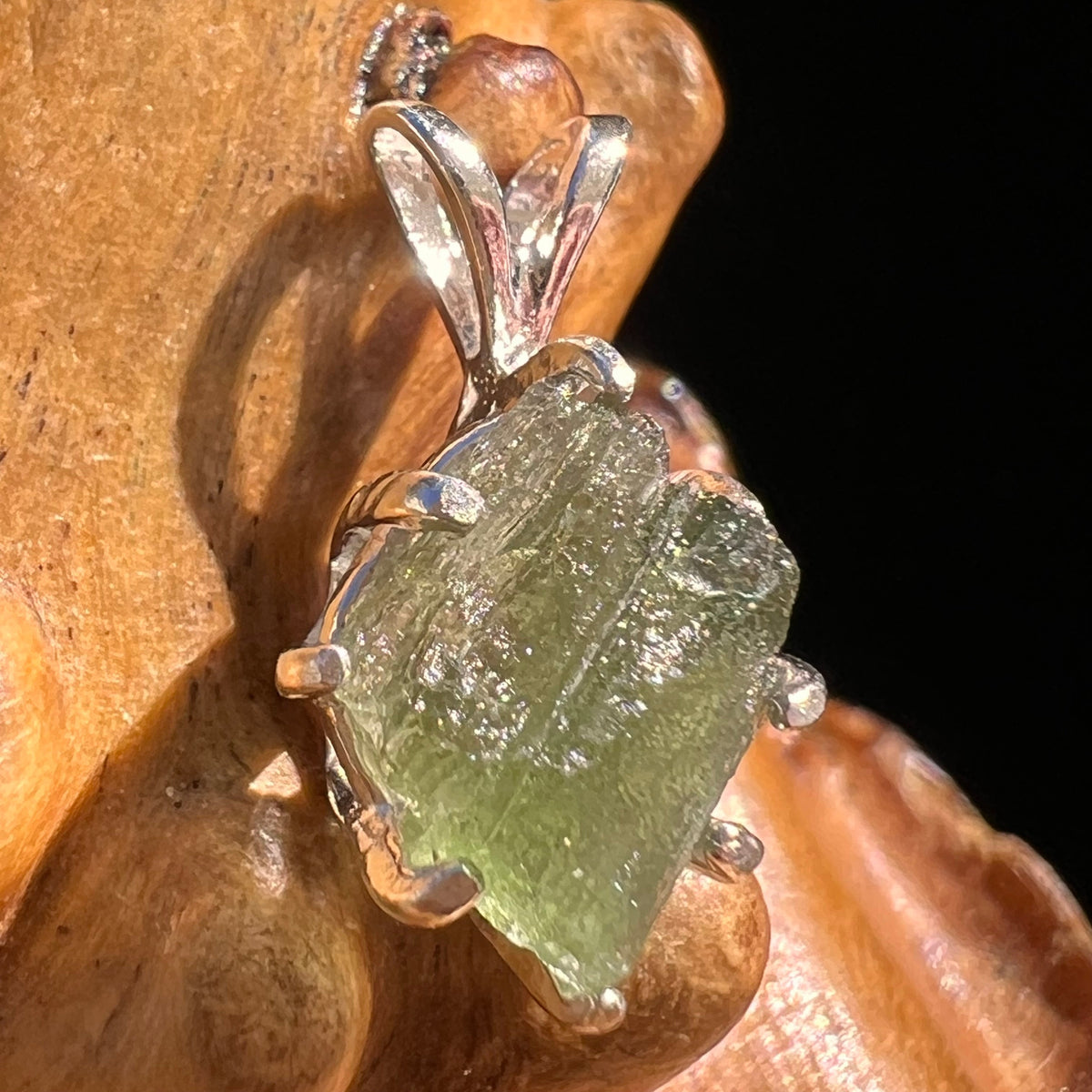 Moldavite Pendant Sterling Silver #5880-Moldavite Life