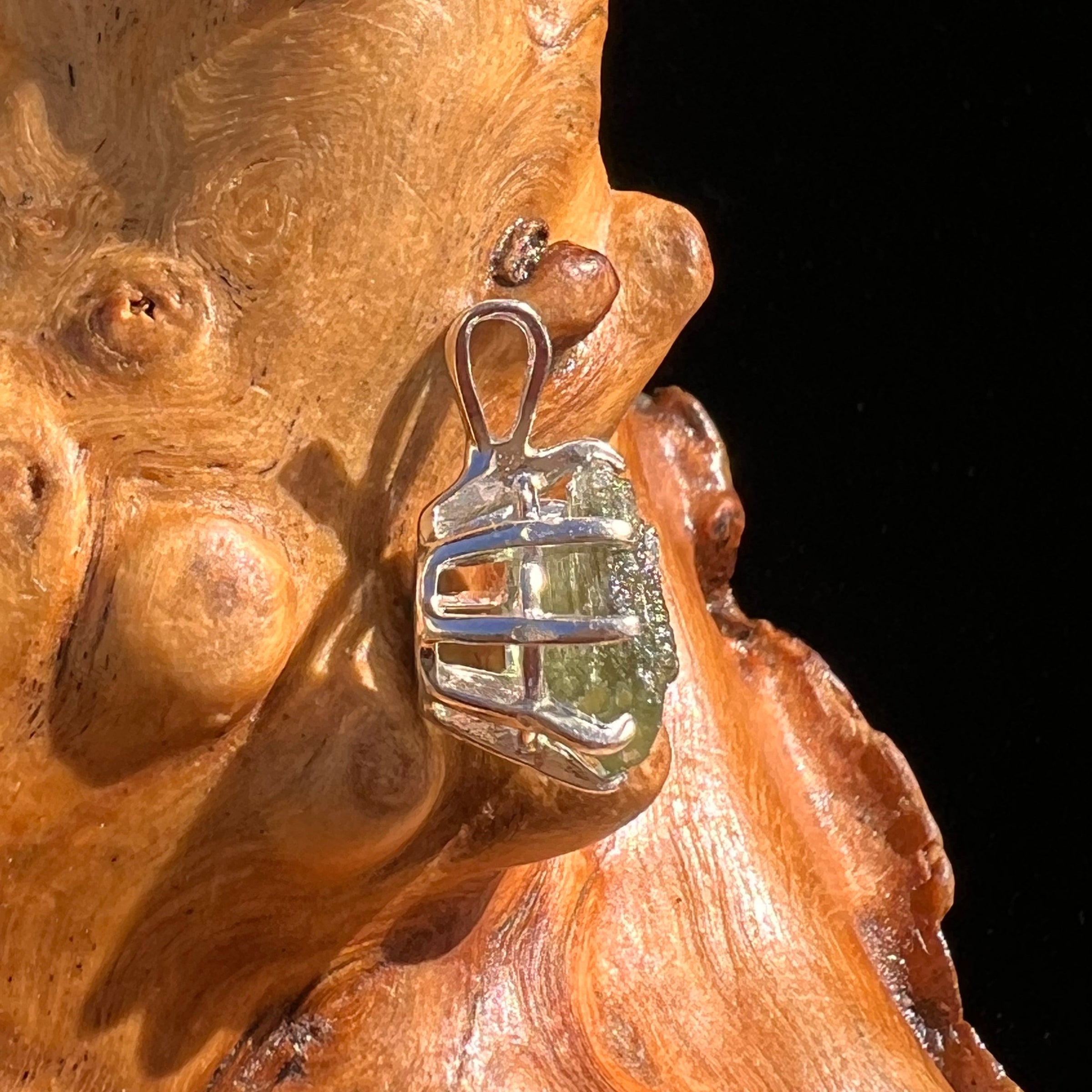 Moldavite Pendant Sterling Silver #5880-Moldavite Life