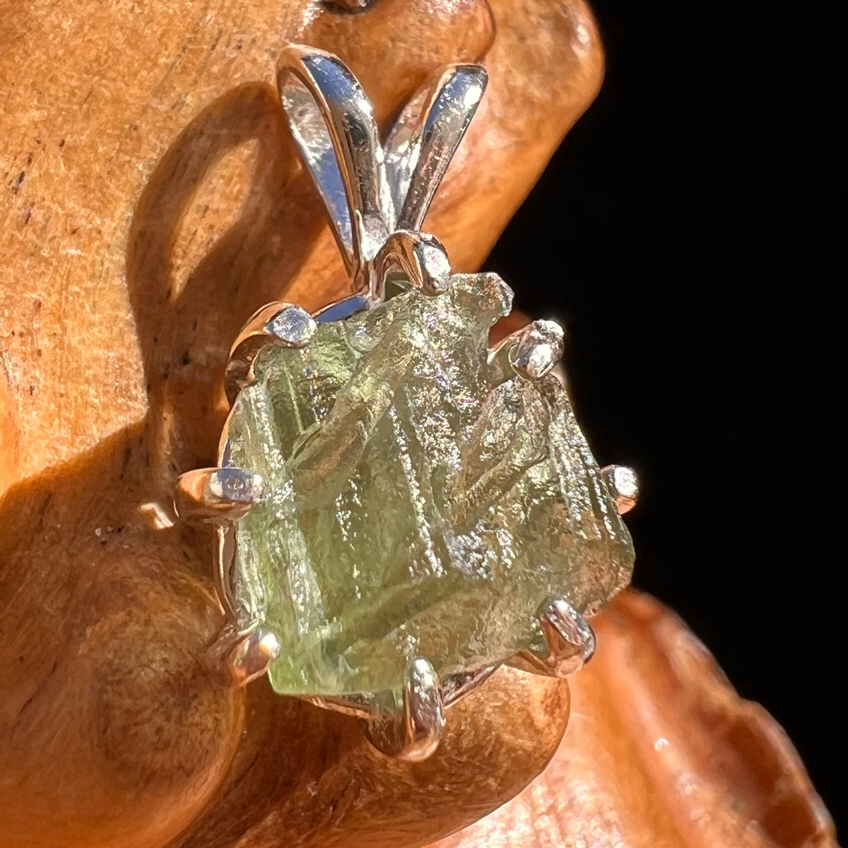 Moldavite Pendant Sterling Silver #5882-Moldavite Life