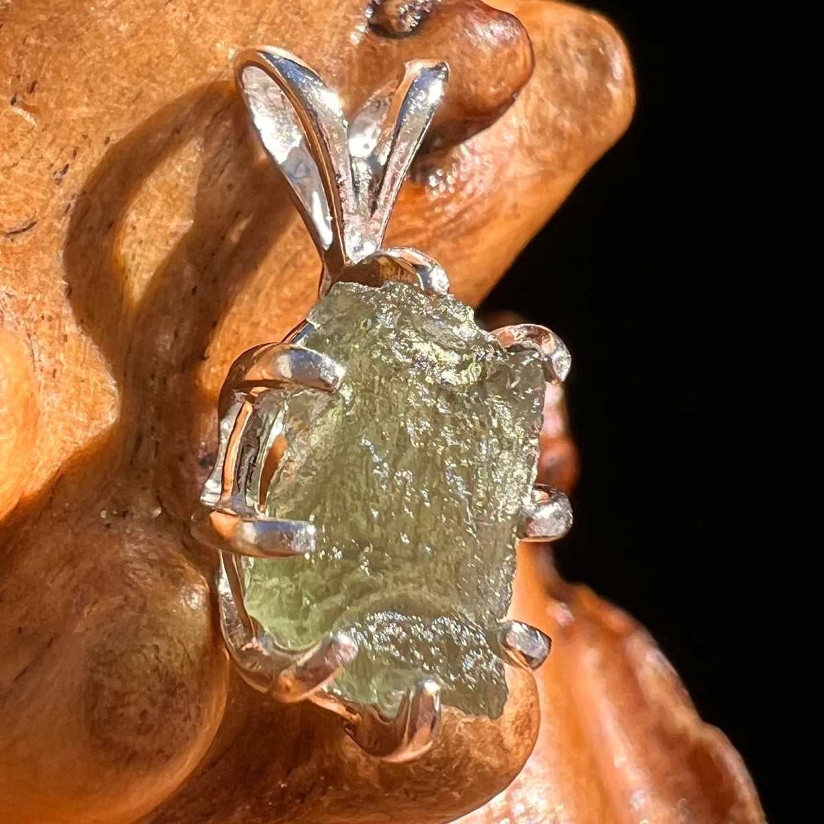 Moldavite Pendant Sterling Silver #5883-Moldavite Life