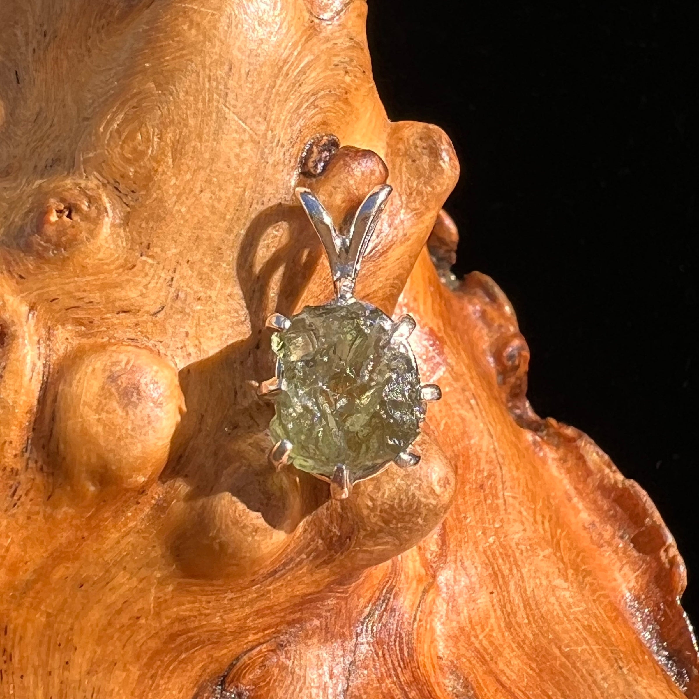 Moldavite Pendant Sterling Silver #5884-Moldavite Life