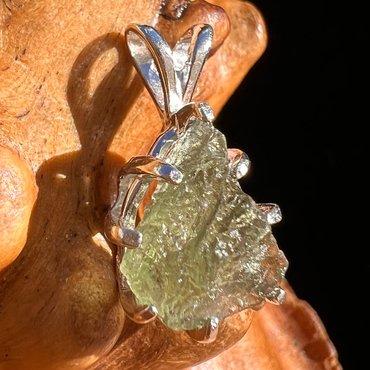 Moldavite Pendant Sterling Silver #5885-Moldavite Life