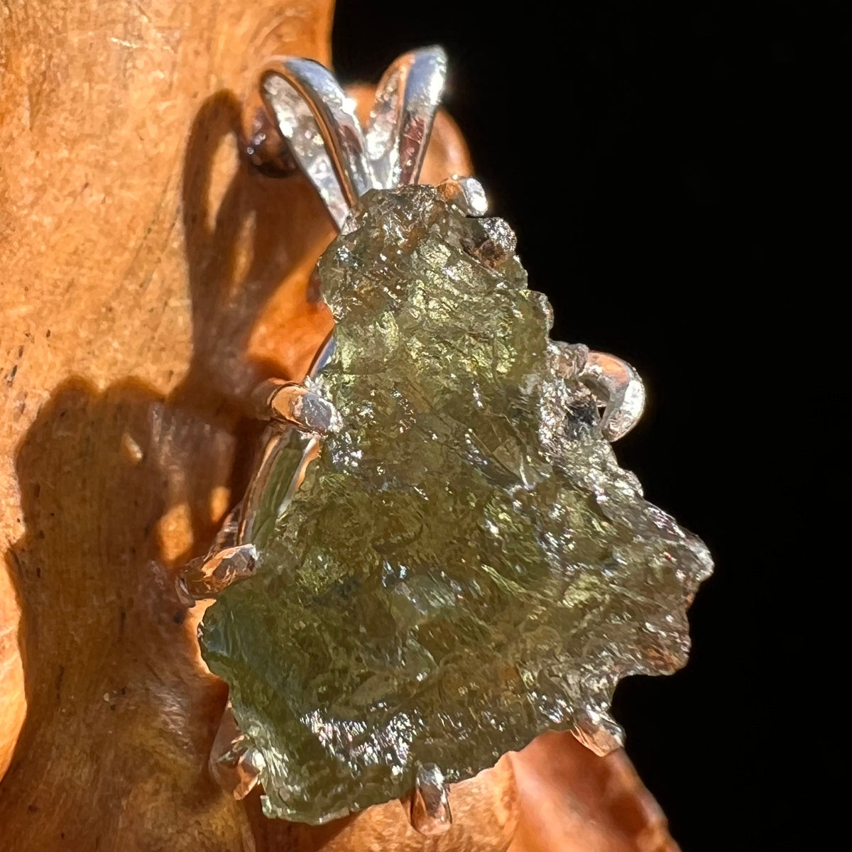 Moldavite Pendant Sterling Silver #5890-Moldavite Life