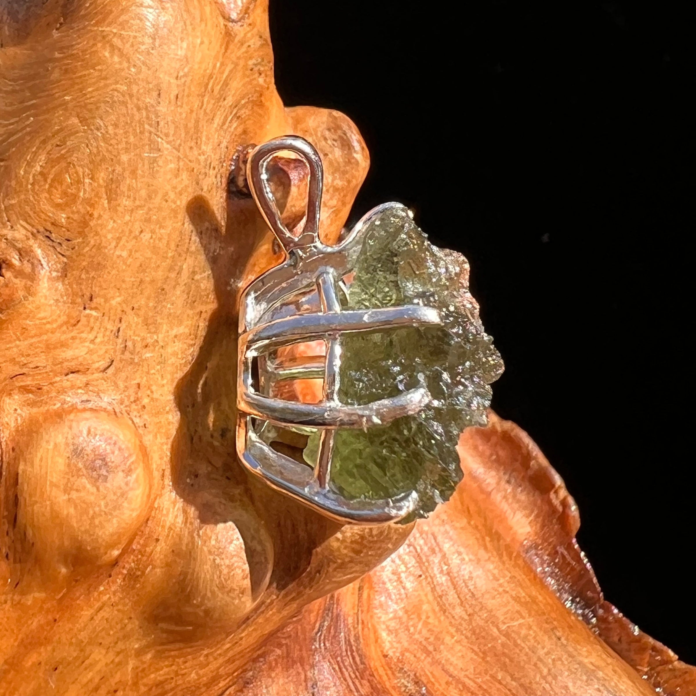 Moldavite Pendant Sterling Silver #5890-Moldavite Life