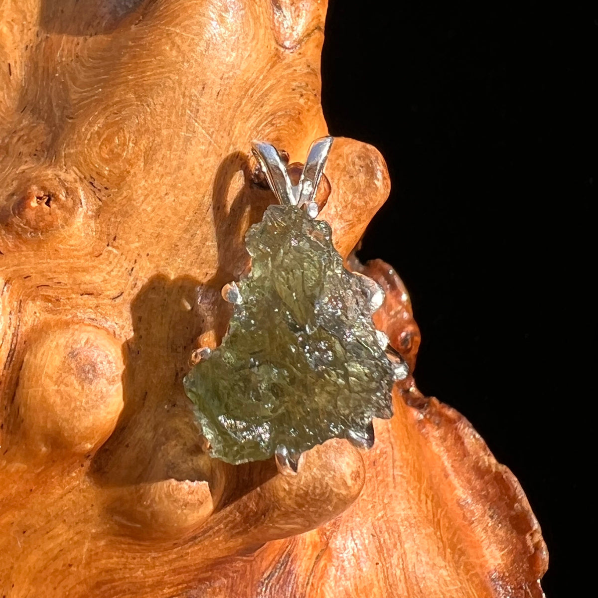 Moldavite Pendant Sterling Silver #5890-Moldavite Life