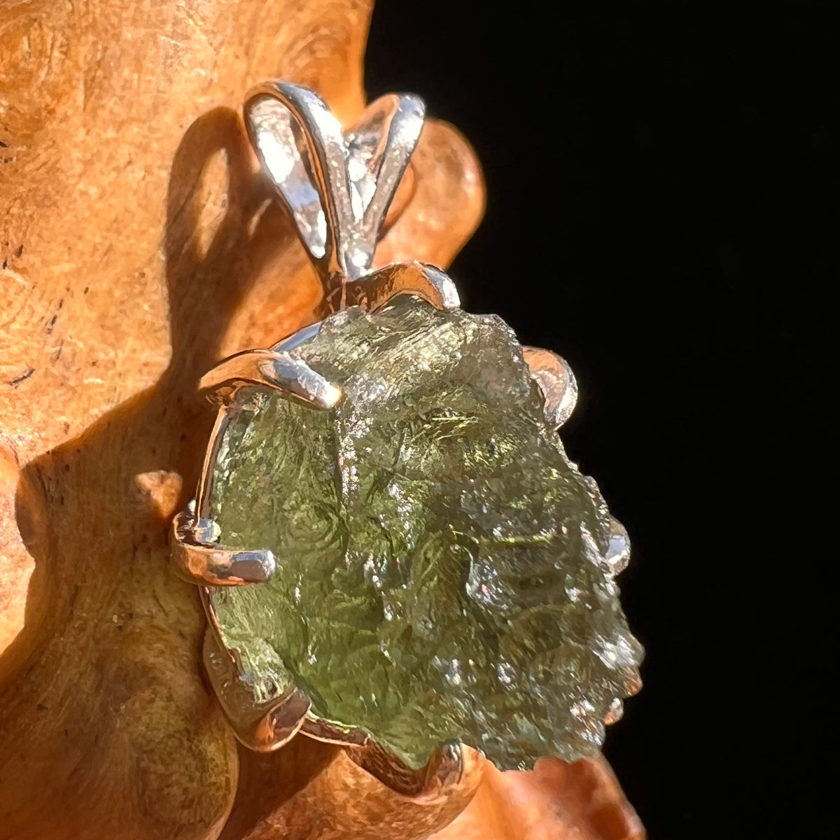 Moldavite Pendant Sterling Silver #5891-Moldavite Life