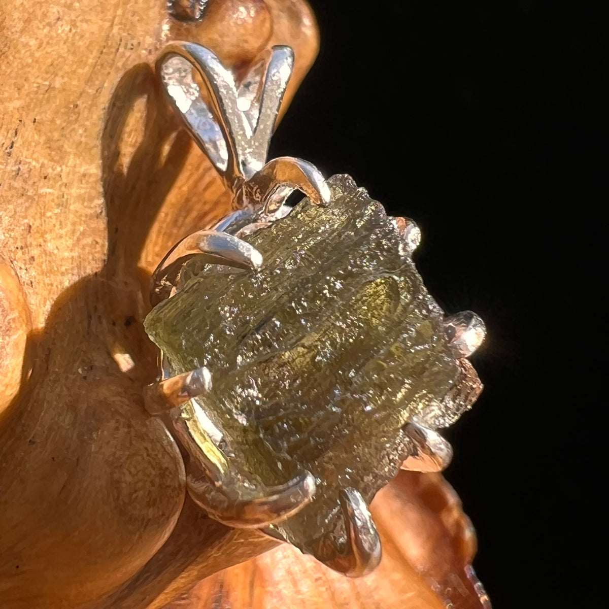 Moldavite Pendant Sterling Silver #5892-Moldavite Life