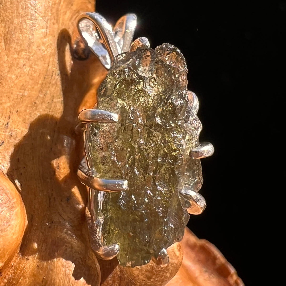 Moldavite Pendant Sterling Silver #5893-Moldavite Life