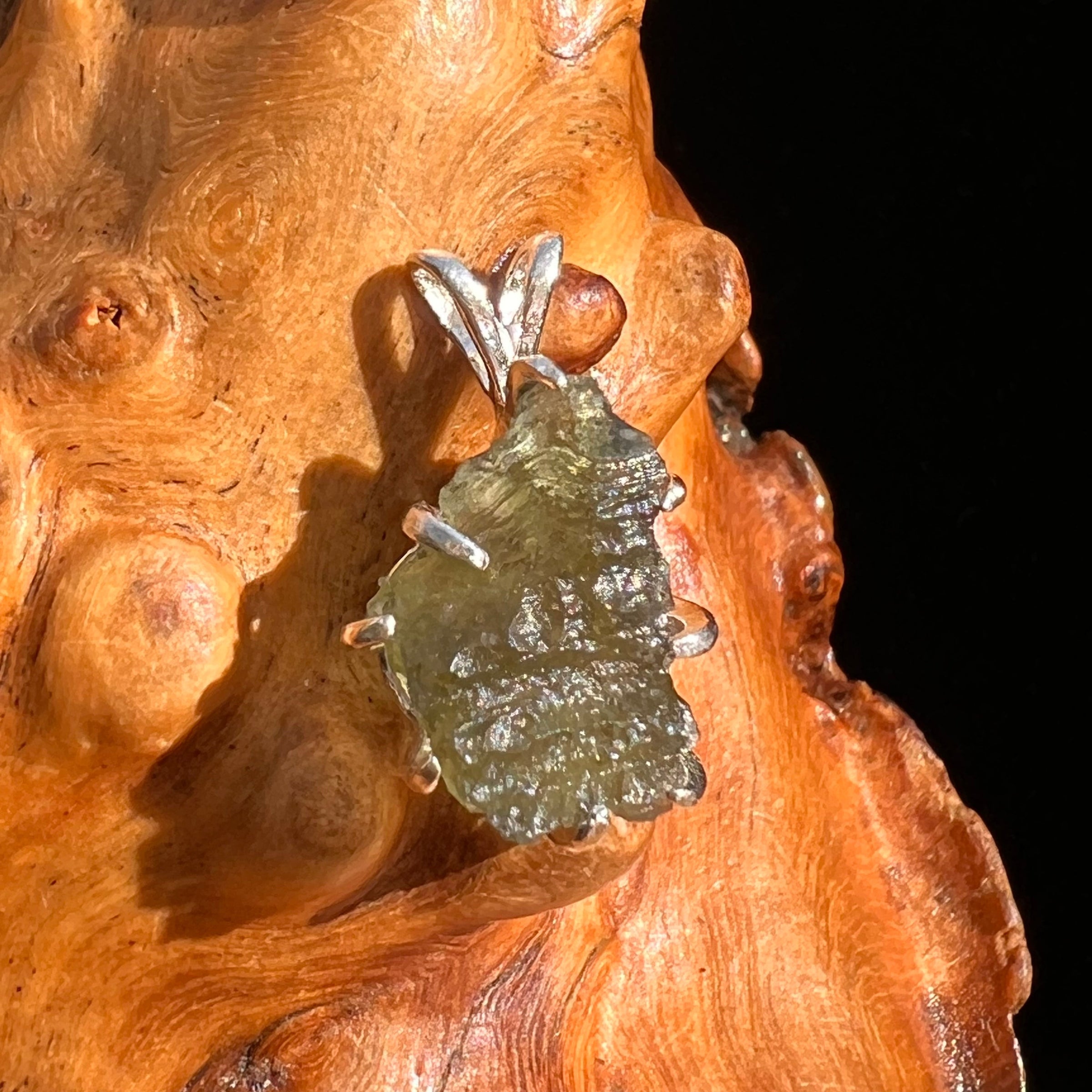 Moldavite Pendant Sterling Silver #5896-Moldavite Life