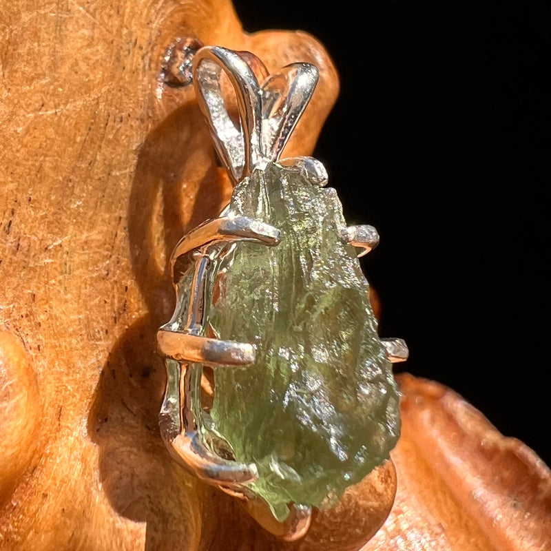 Moldavite Pendant Sterling Silver #5897A-Moldavite Life