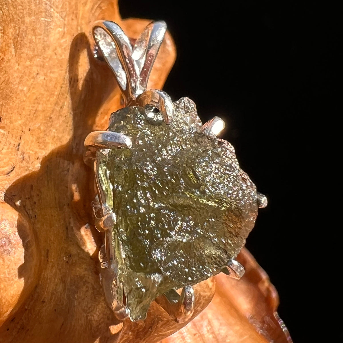 Moldavite Pendant Sterling Silver #5900-Moldavite Life