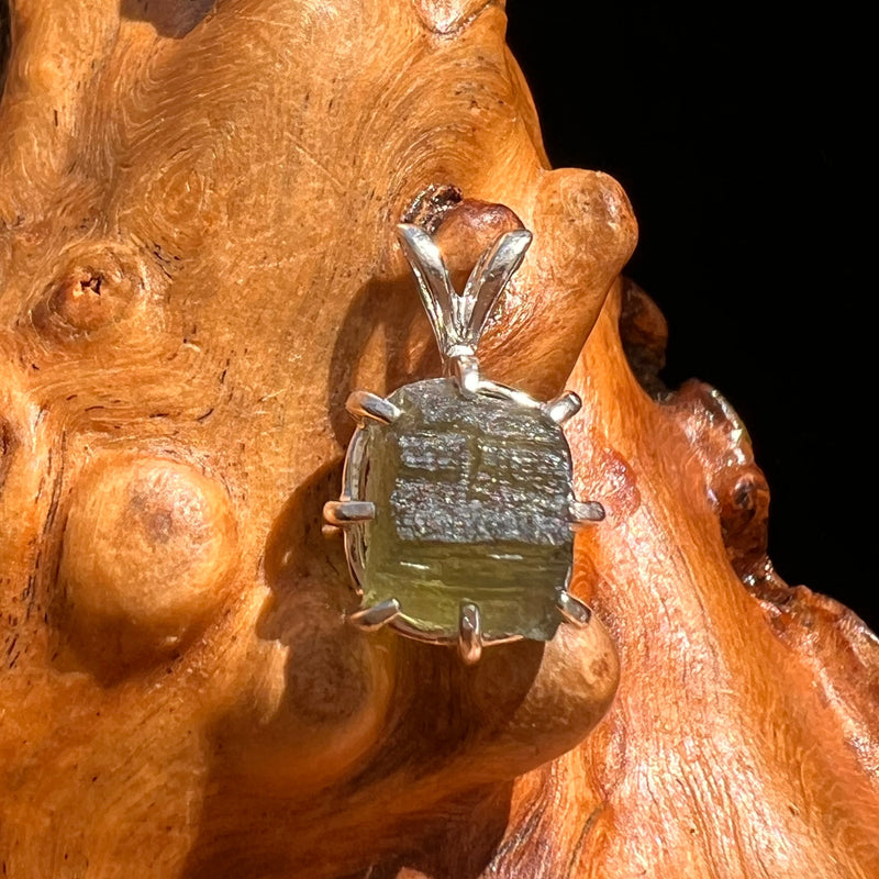 Moldavite Pendant Sterling Silver #5900A-Moldavite Life