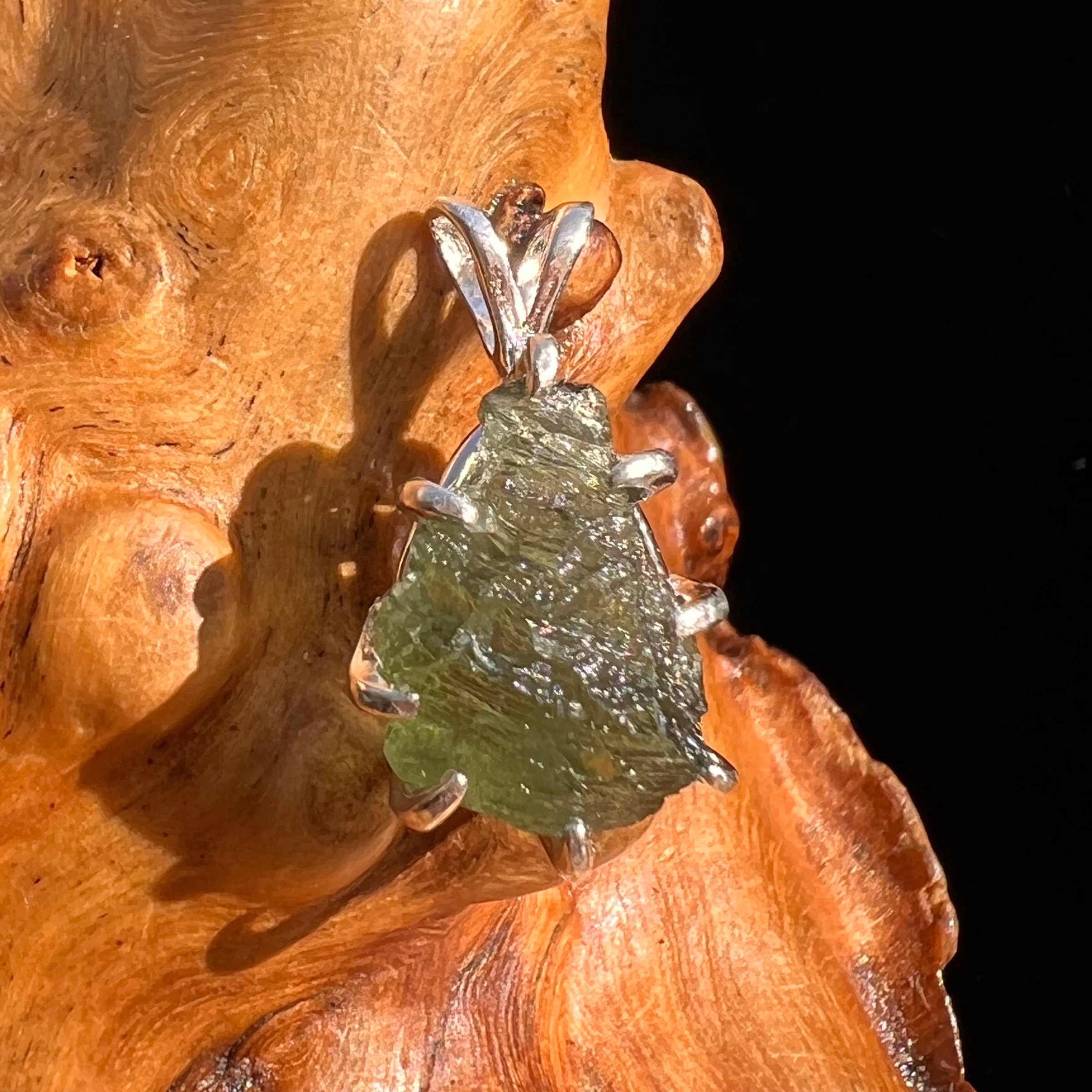 Moldavite Pendant Sterling Silver #5901-Moldavite Life