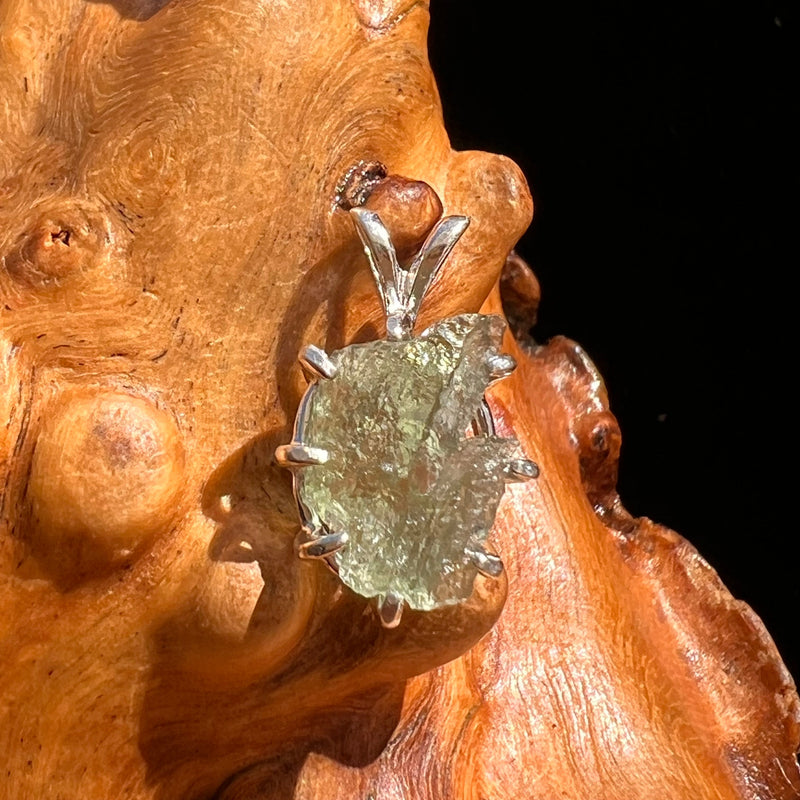 Moldavite Pendant Sterling Silver #5903A-Moldavite Life