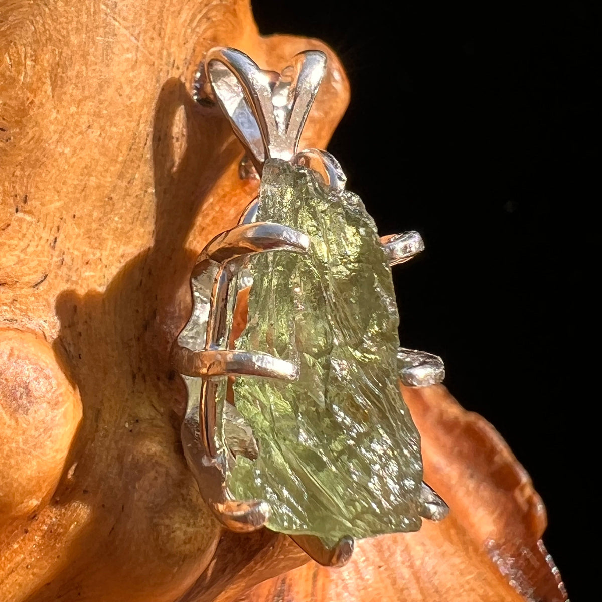 Moldavite Pendant Sterling Silver #5904-Moldavite Life