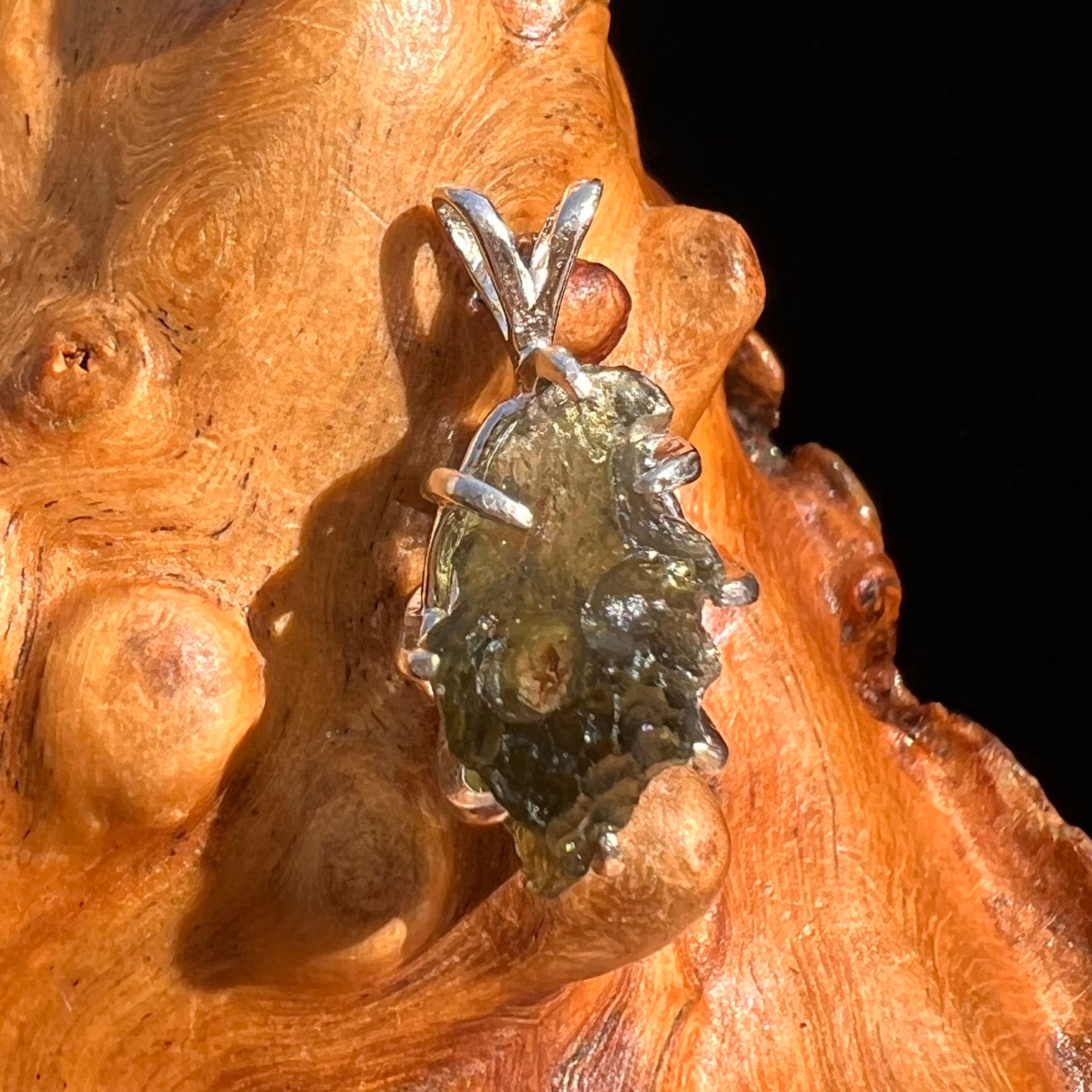 Moldavite Pendant Sterling Silver #5905-Moldavite Life