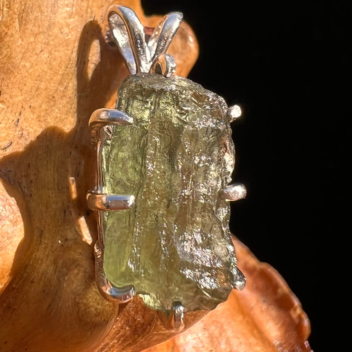 Moldavite Pendant Sterling Silver #5906-Moldavite Life