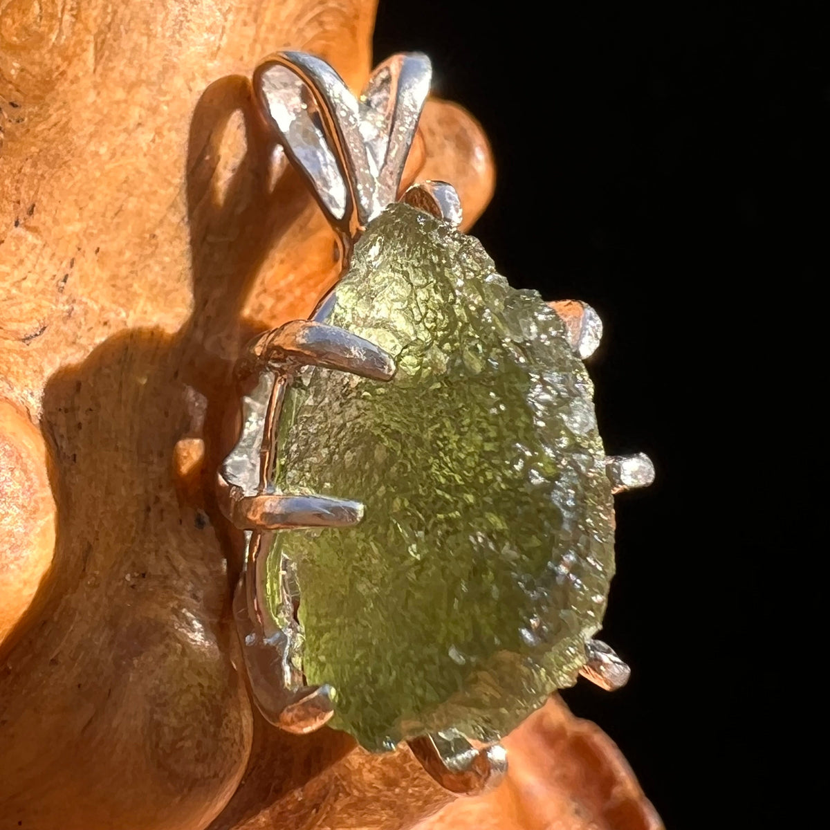 Moldavite Pendant Sterling Silver #5910-Moldavite Life