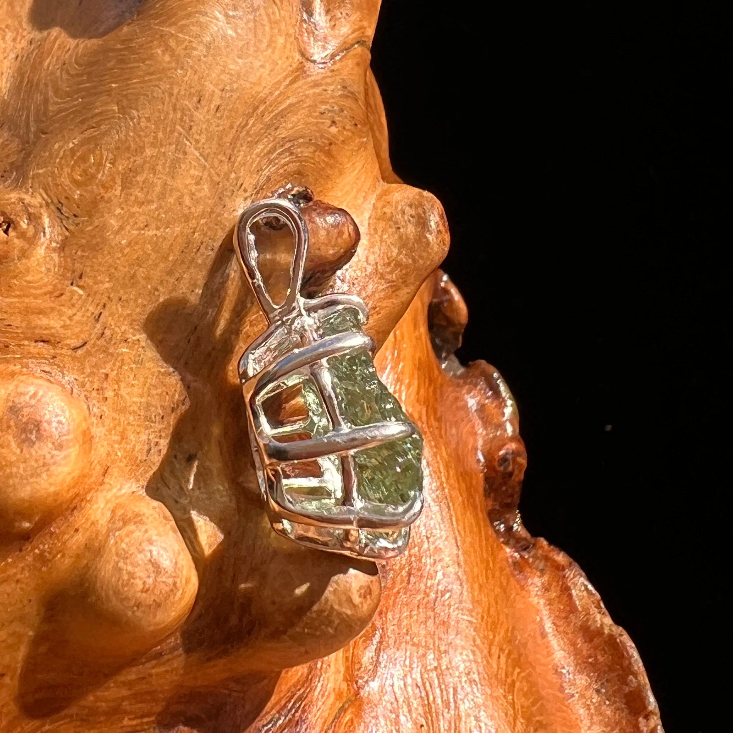 Moldavite Pendant Sterling Silver #5910A-Moldavite Life