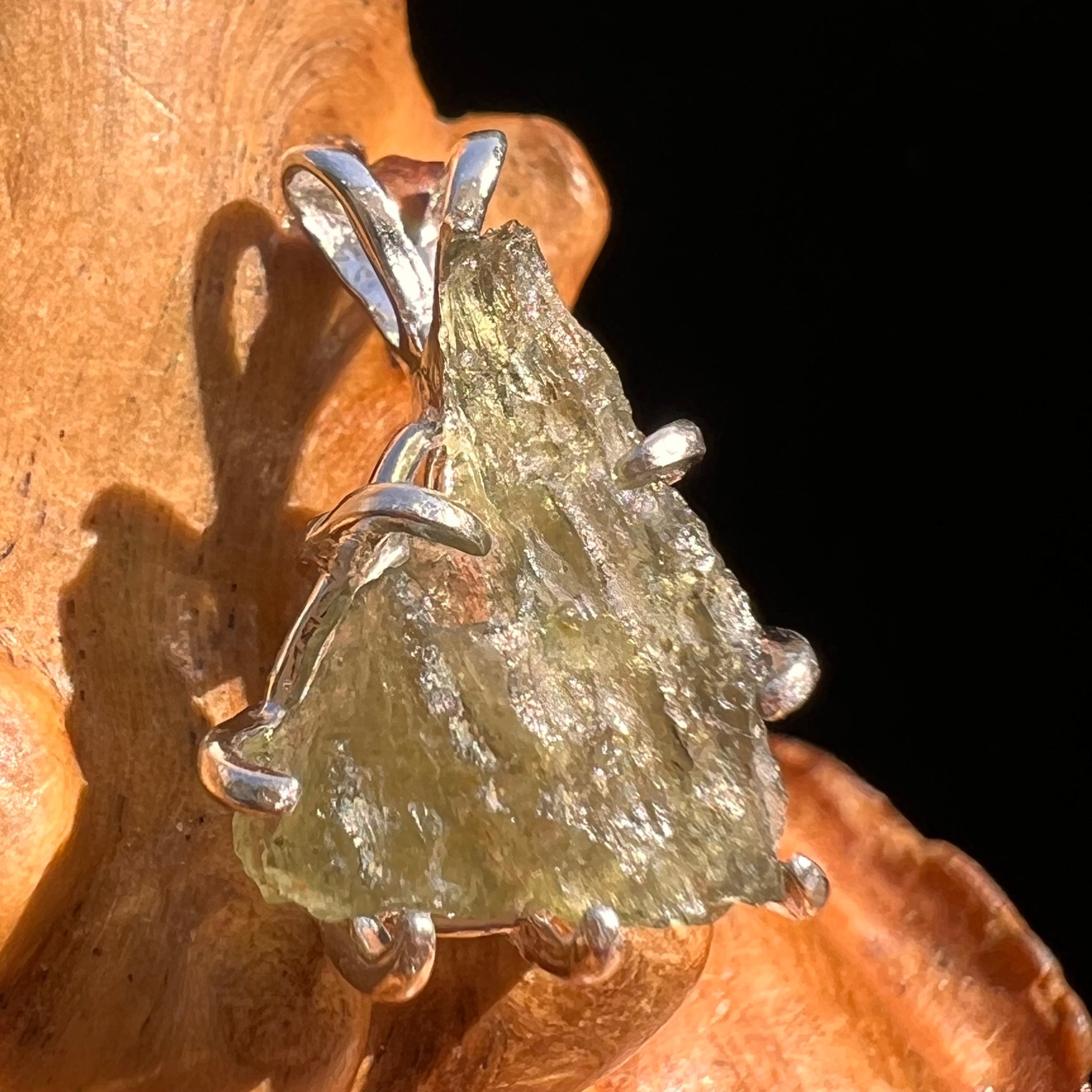 Moldavite Pendant Sterling Silver #5913-Moldavite Life