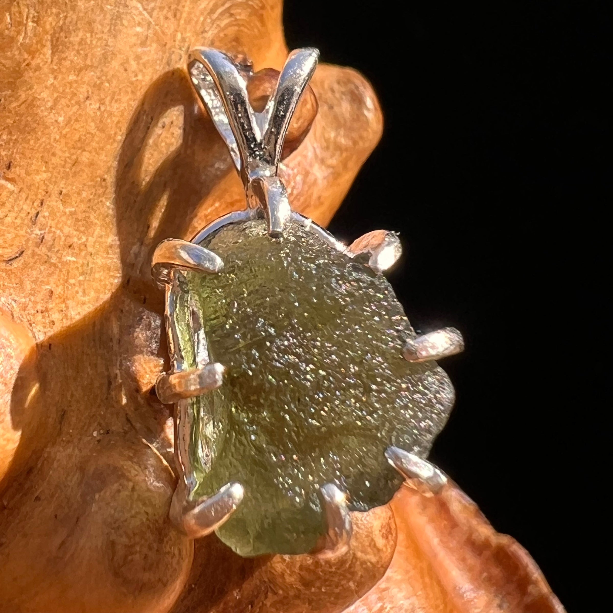 Moldavite Pendant Sterling Silver #5917-Moldavite Life