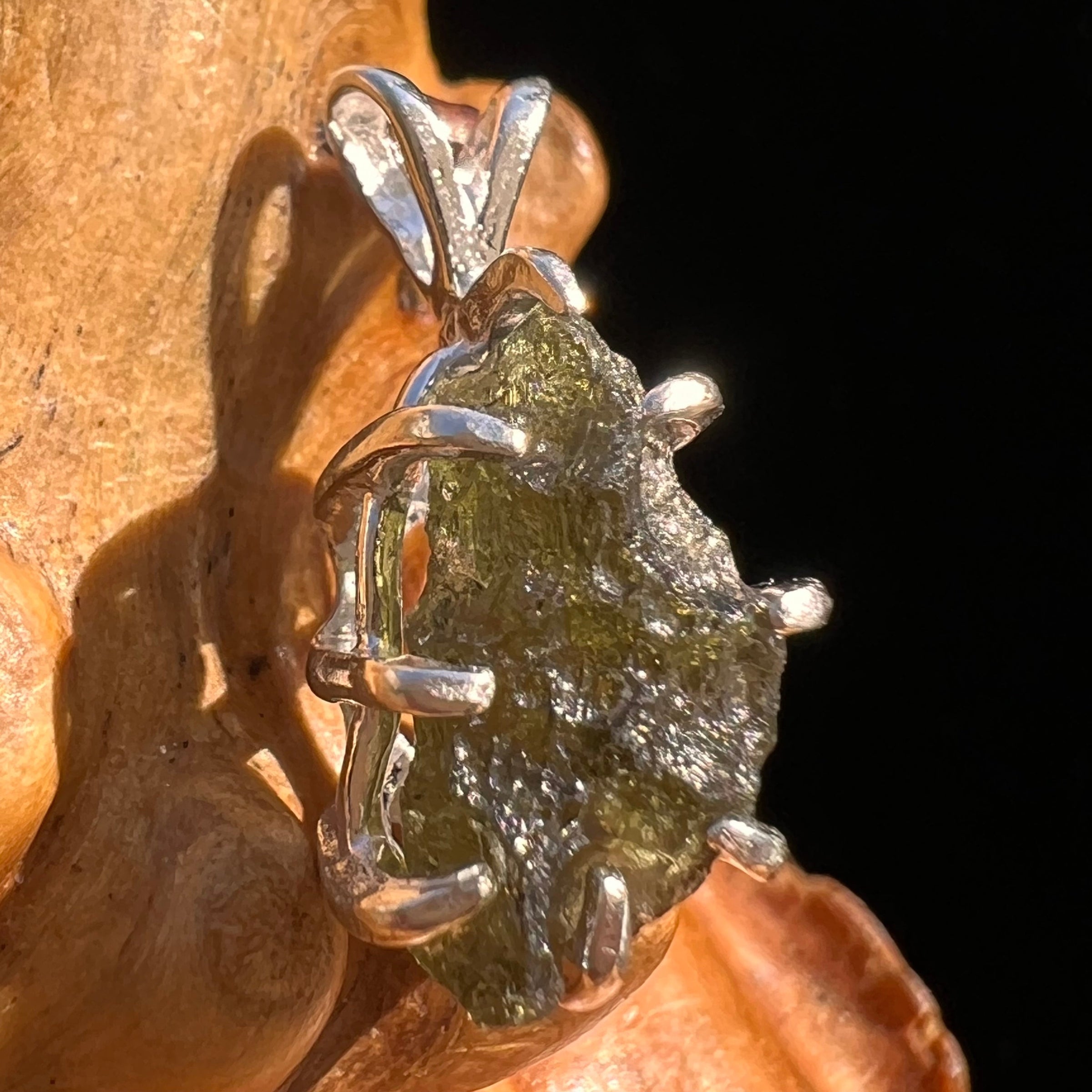 Moldavite Pendant Sterling Silver #5922-Moldavite Life