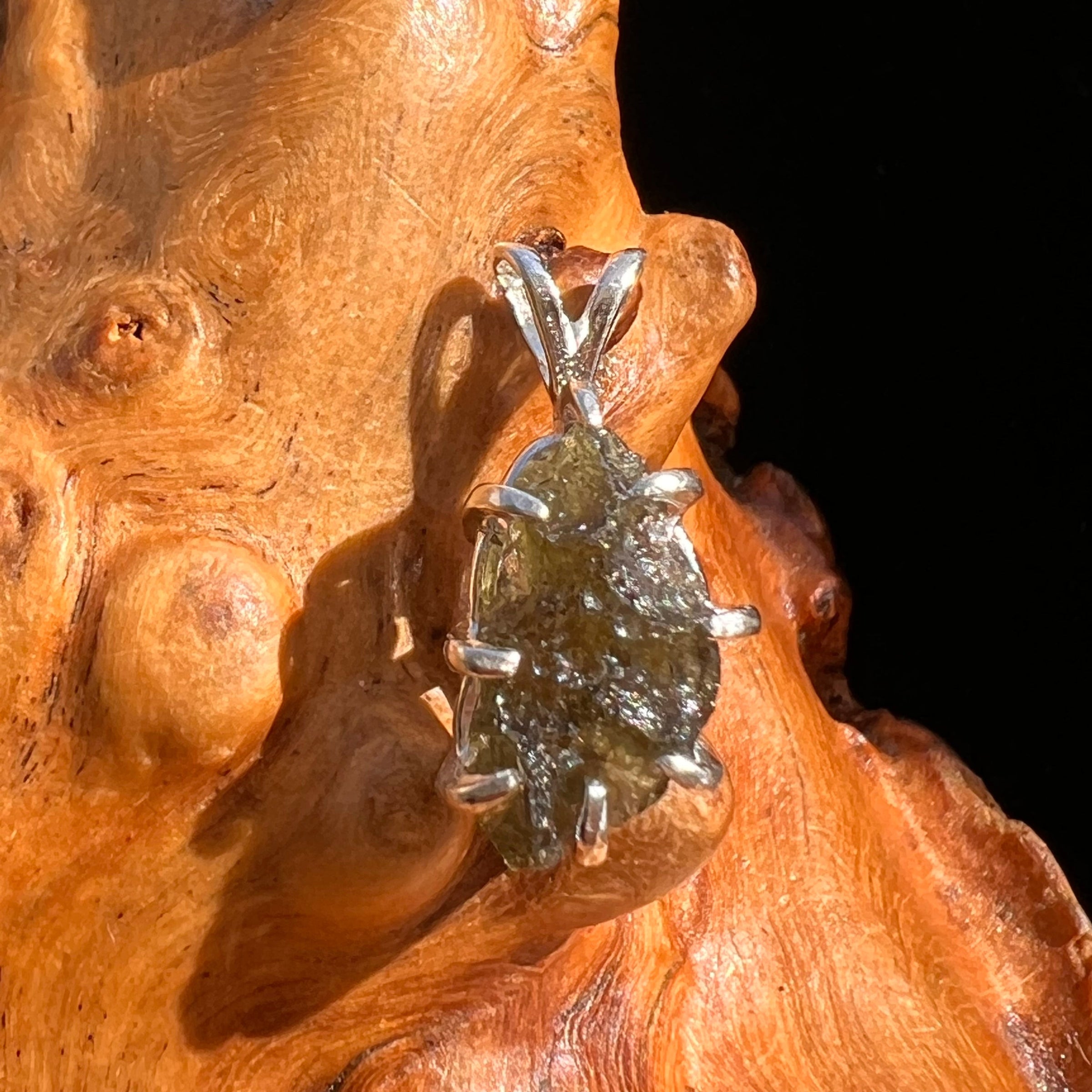 Moldavite Pendant Sterling Silver #5922-Moldavite Life