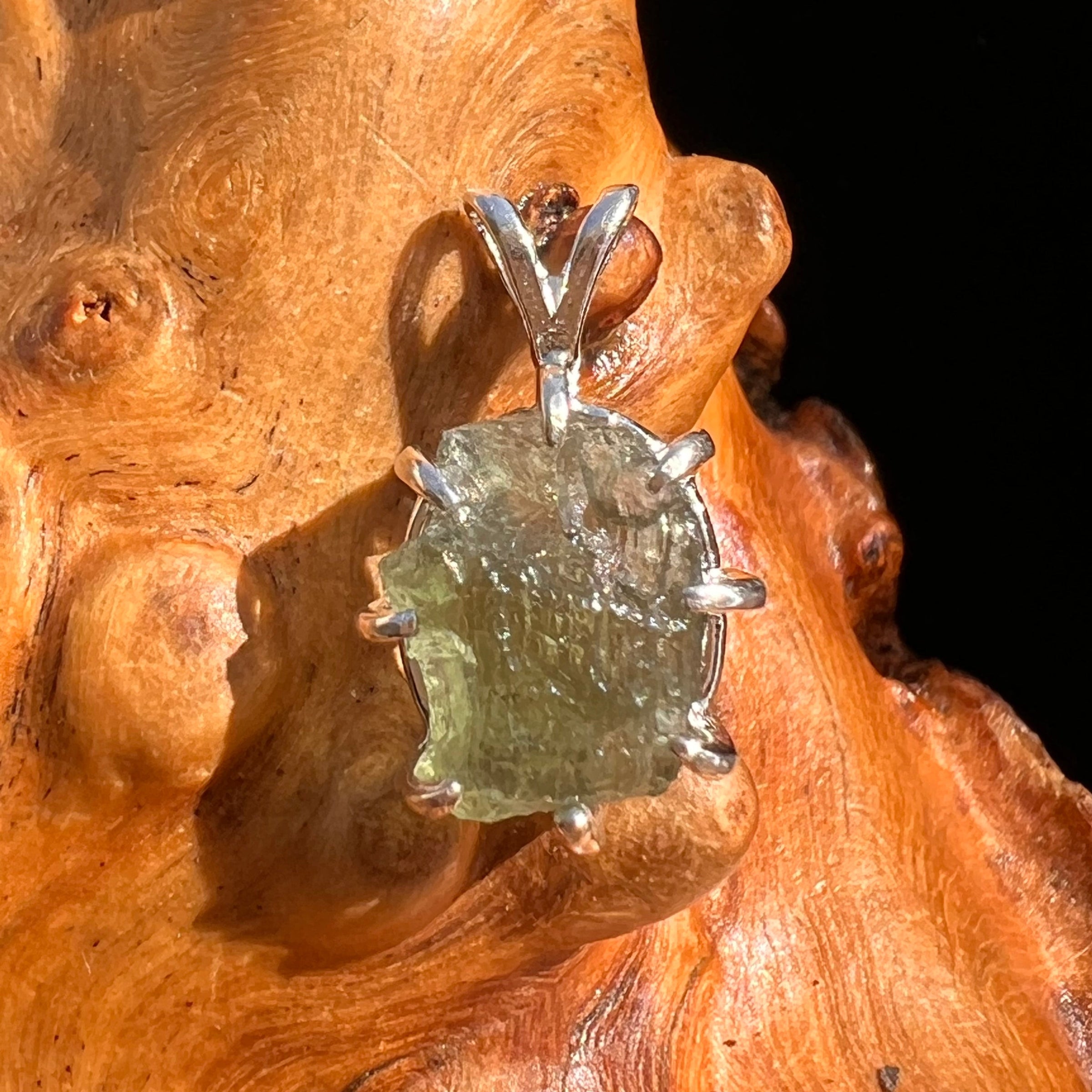 Moldavite Pendant Sterling Silver #5923-Moldavite Life