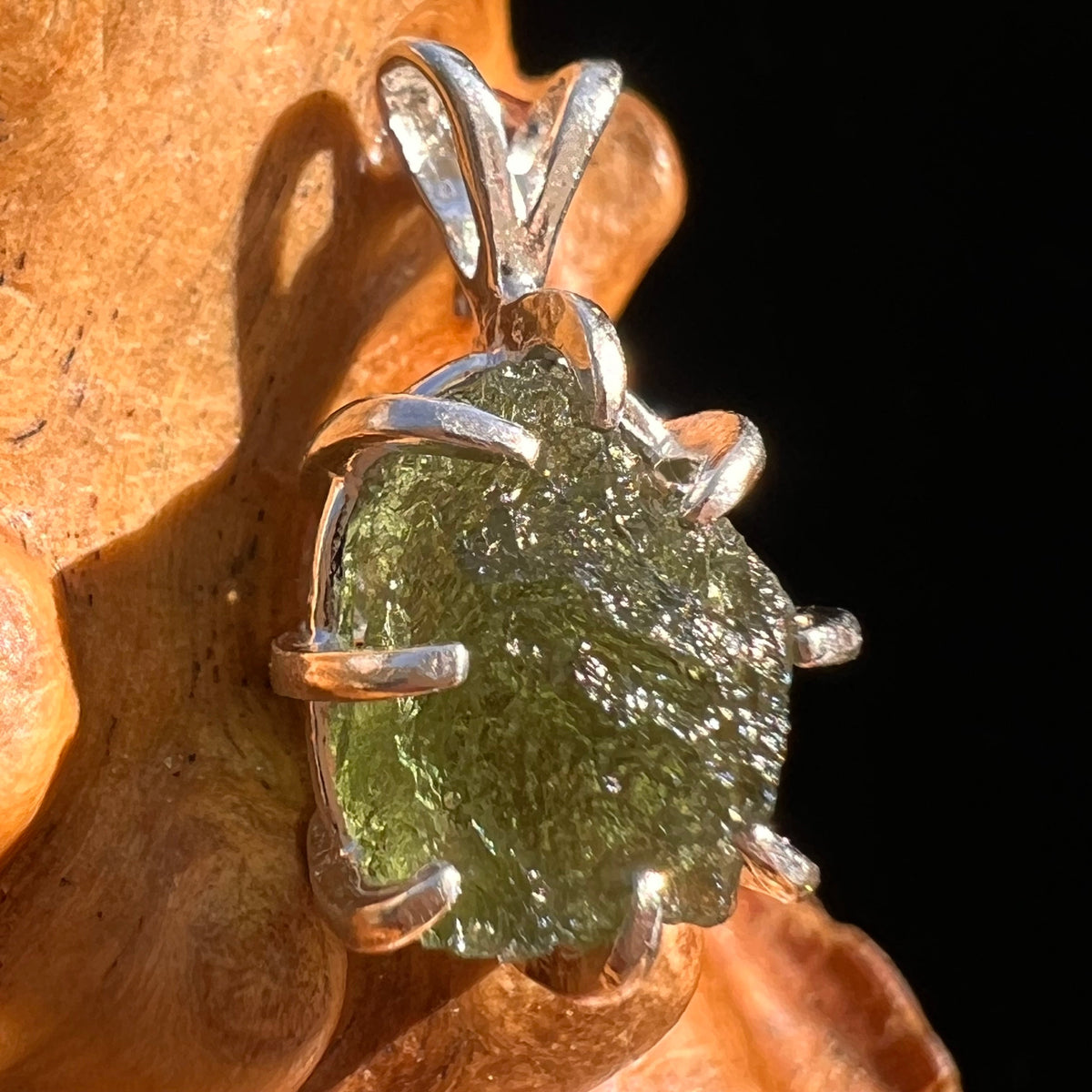 Moldavite Pendant Sterling Silver #5925-Moldavite Life