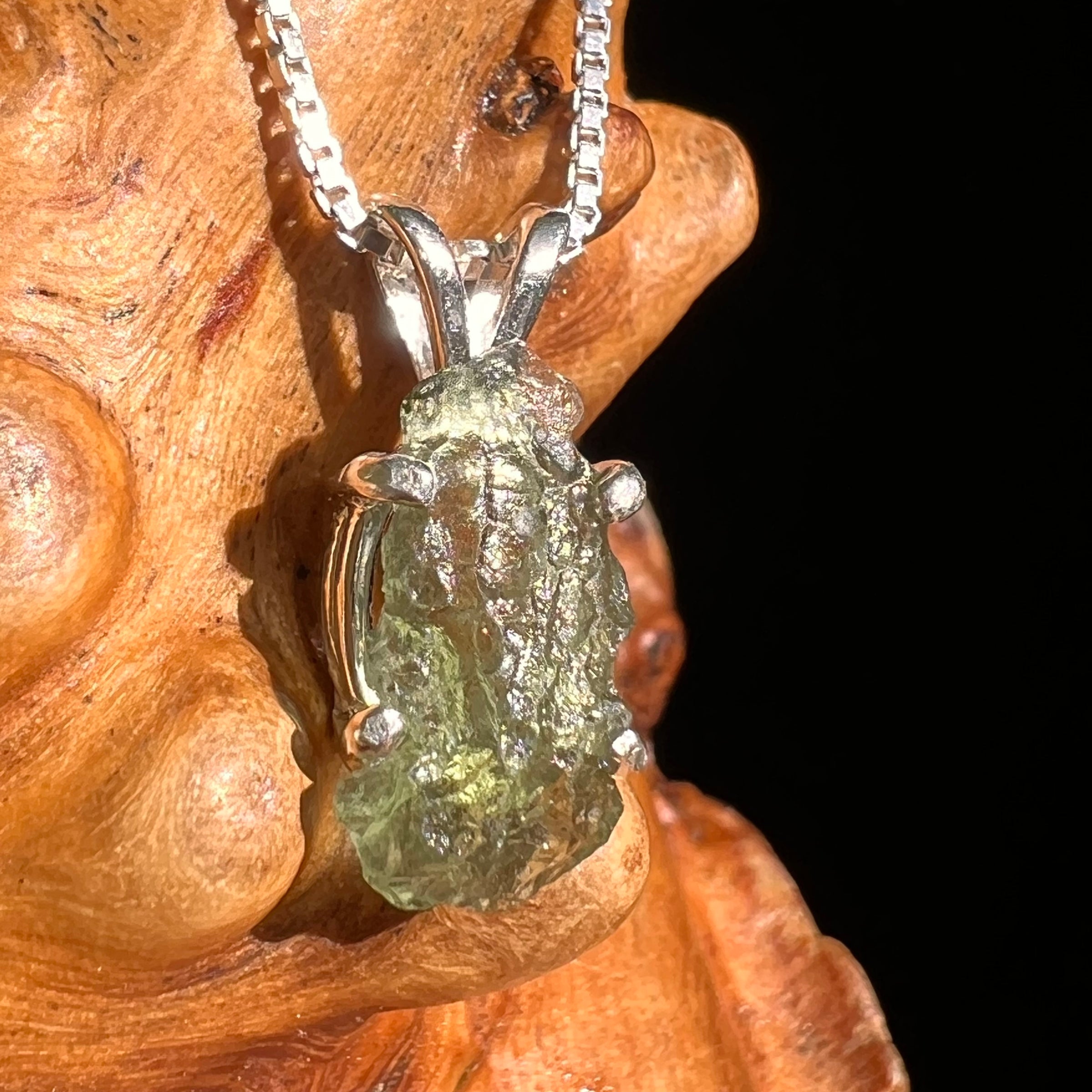 Moldavite Pendant Sterling Silver #7227-Moldavite Life