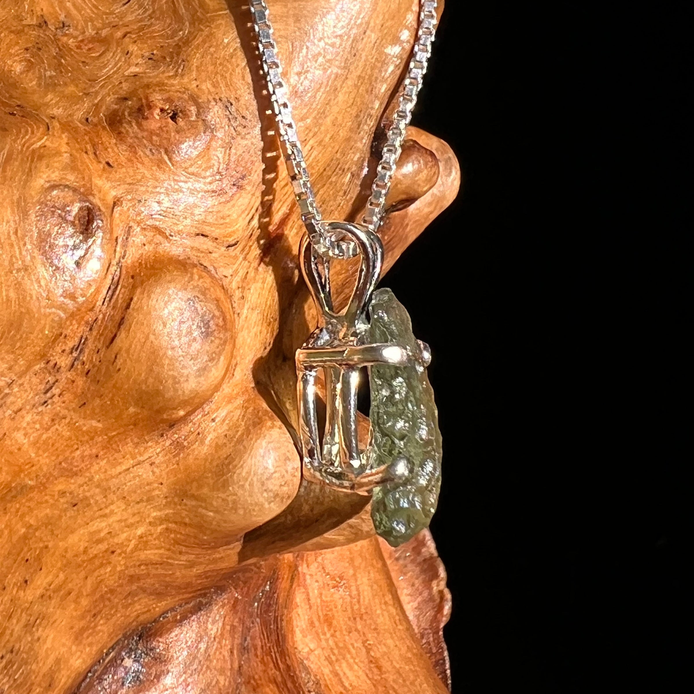 Moldavite Pendant Sterling Silver #7227-Moldavite Life