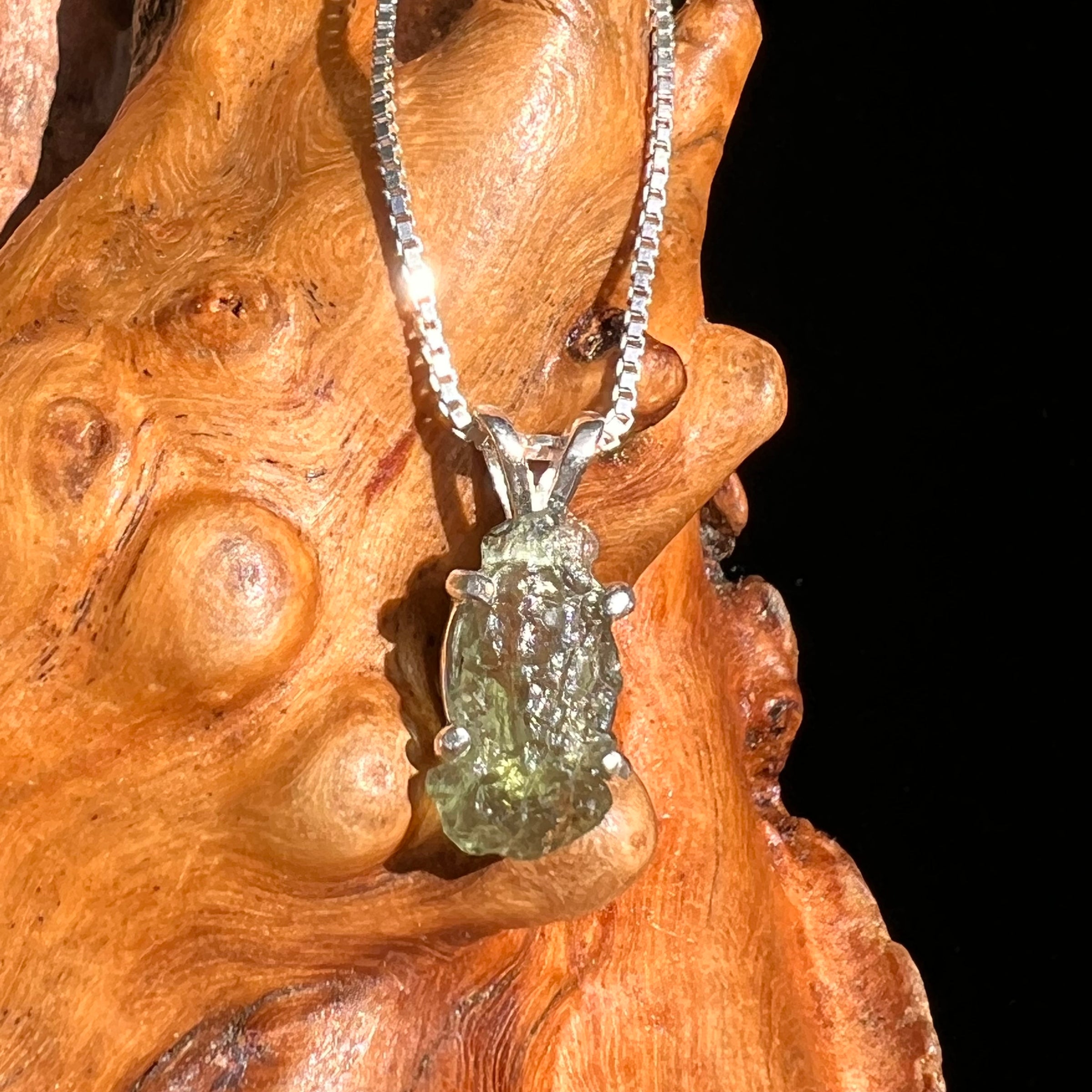 Moldavite Pendant Sterling Silver #7227-Moldavite Life