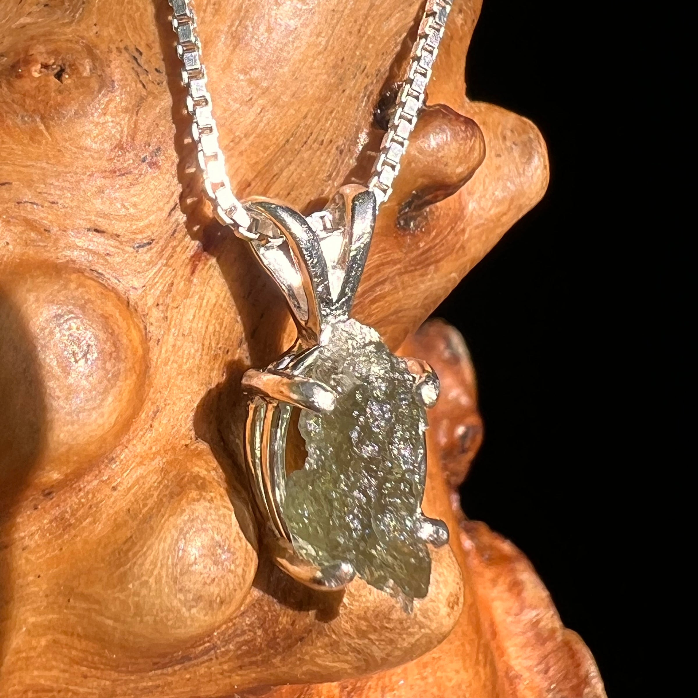 Moldavite Pendant Sterling Silver #7228-Moldavite Life
