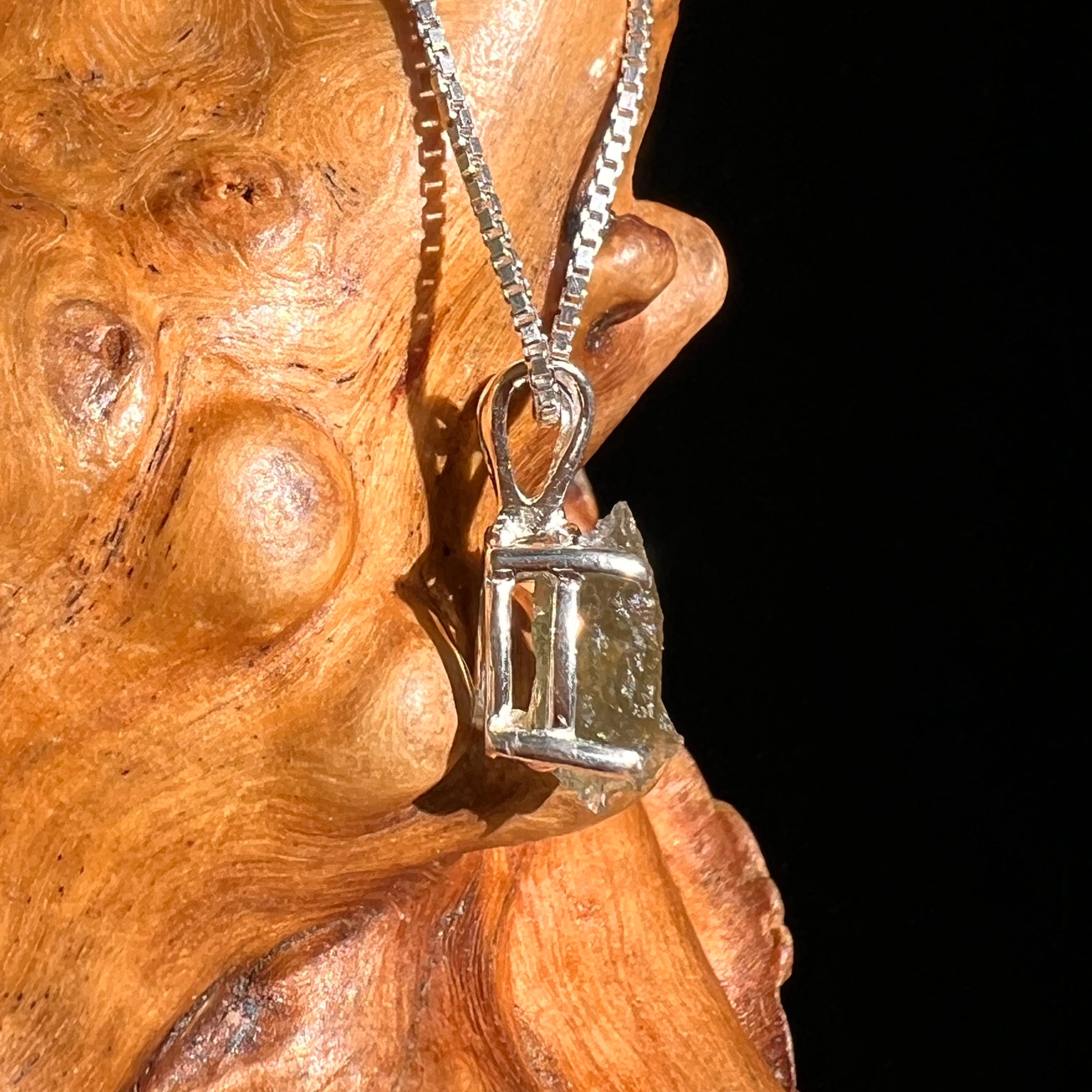 Moldavite Pendant Sterling Silver #7228-Moldavite Life