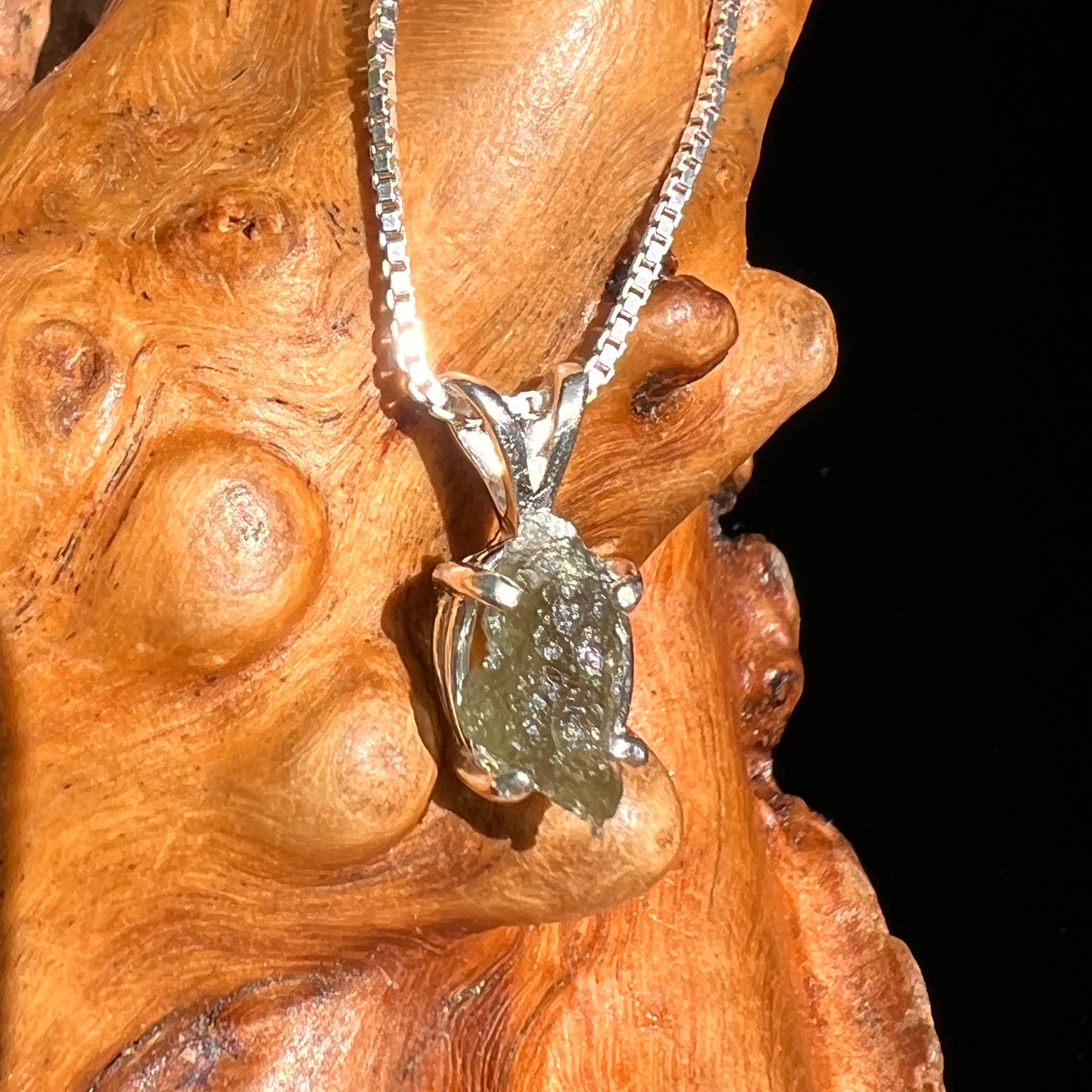 Moldavite Pendant Sterling Silver #7228-Moldavite Life