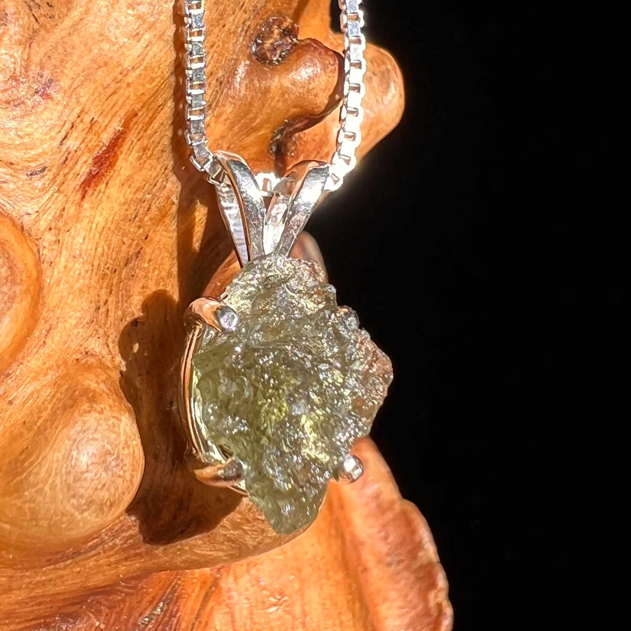 Moldavite Pendant Sterling Silver #7229-Moldavite Life