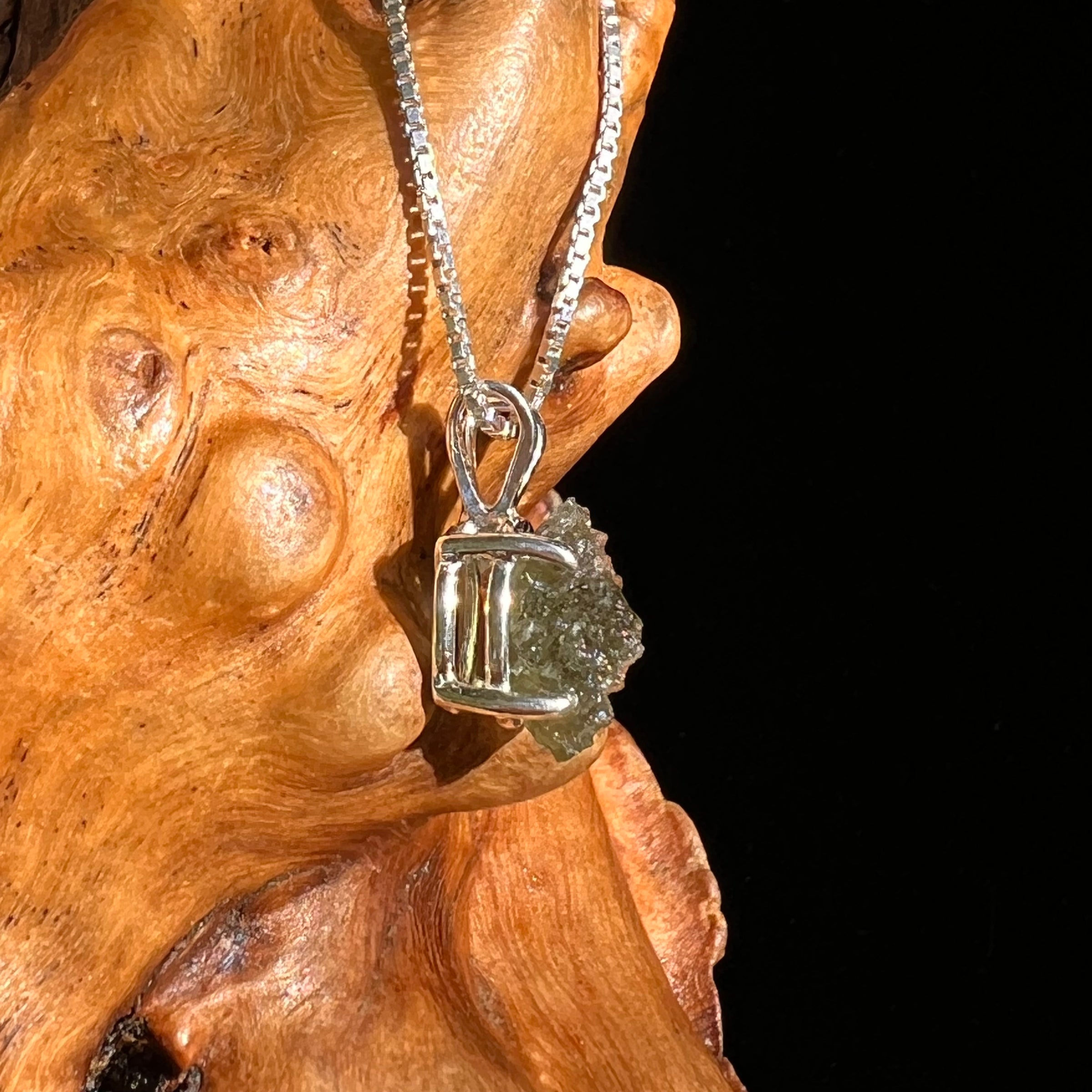 Moldavite Pendant Sterling Silver #7229-Moldavite Life