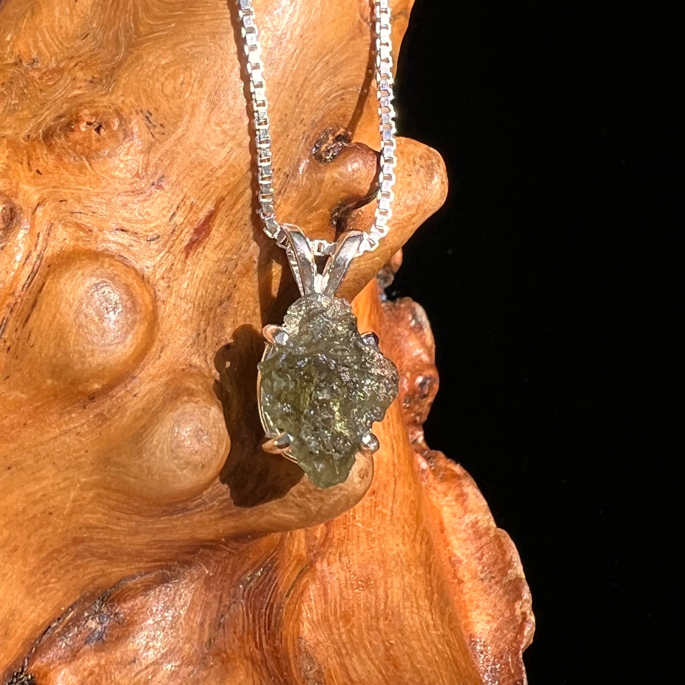 Moldavite Pendant Sterling Silver #7229-Moldavite Life