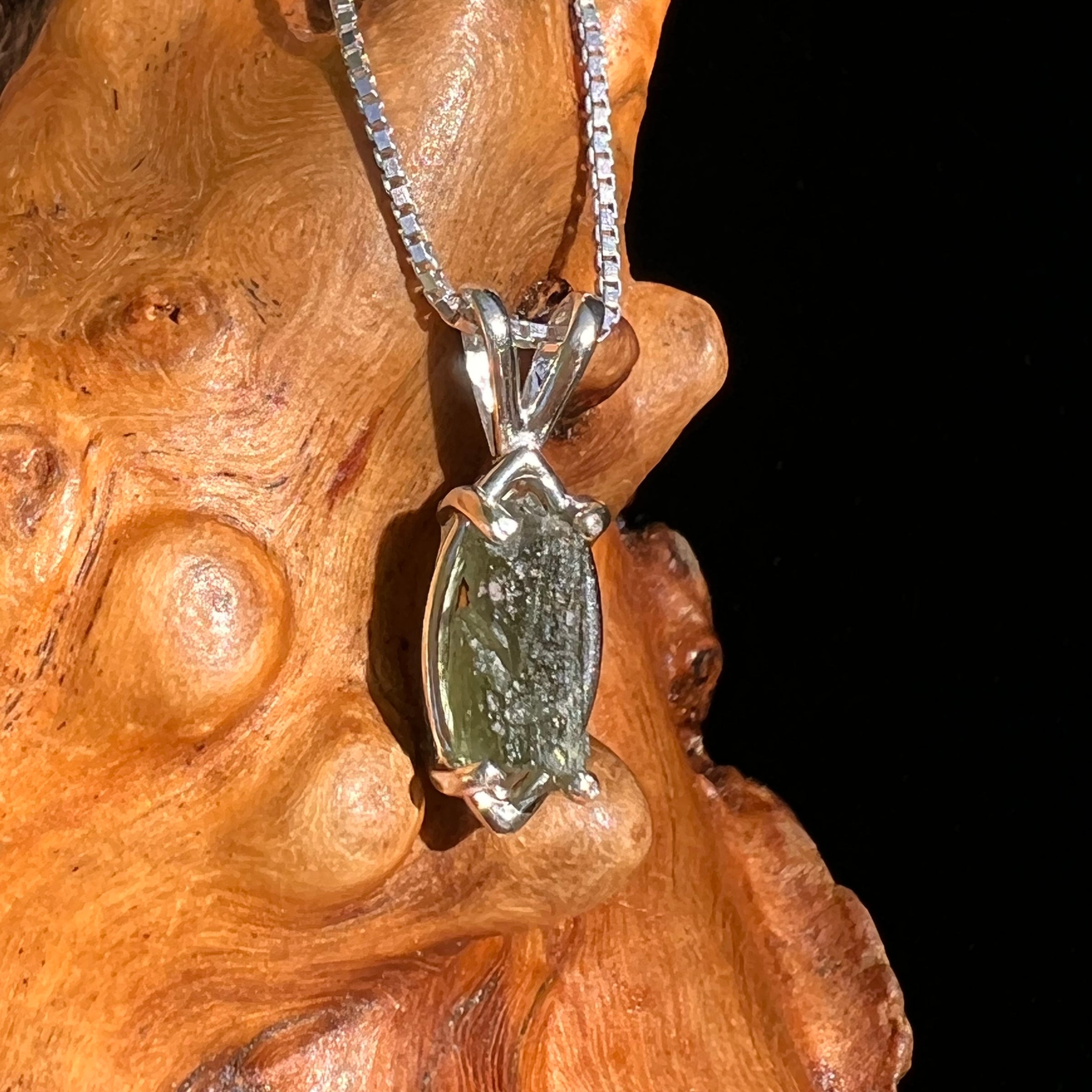 Moldavite Pendant Sterling Silver #7233-Moldavite Life
