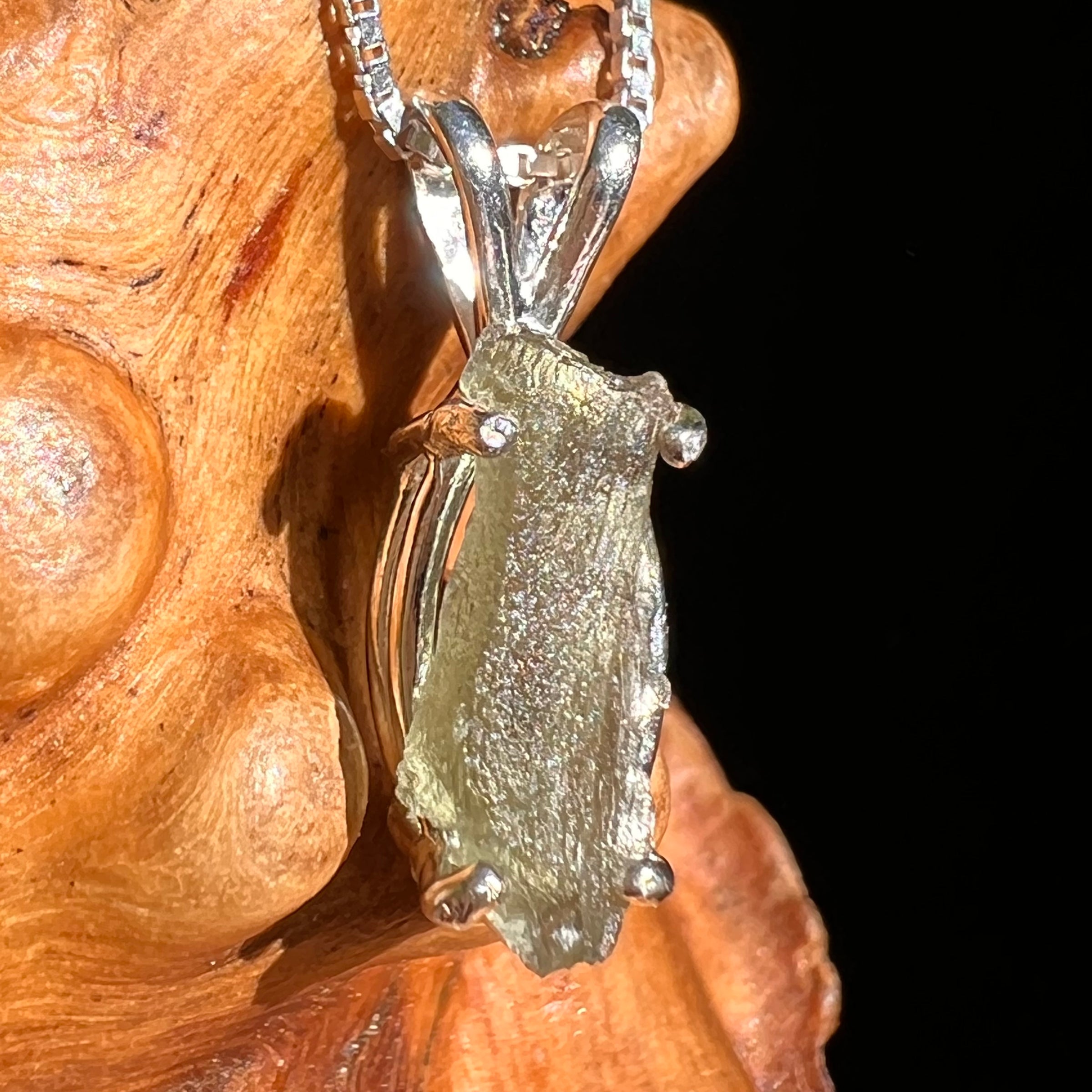 Moldavite Pendant Sterling Silver #7237-Moldavite Life