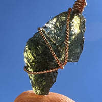 Moldavite Pendant Wire Wrapped 14k Gold #5764-Moldavite Life