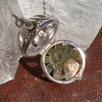 Moldavite, Phenacite, Herkimer Pendulum Sterling #29-Moldavite Life