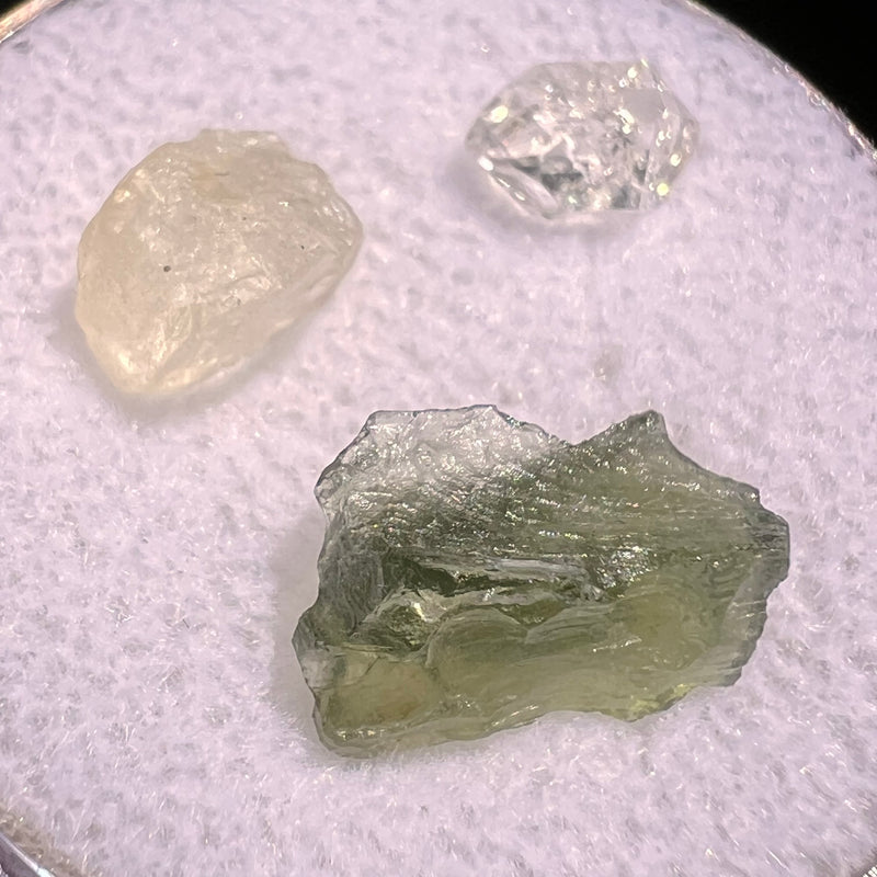 Moldavite, Phenakite, & Herkimer Diamond #100-Moldavite Life