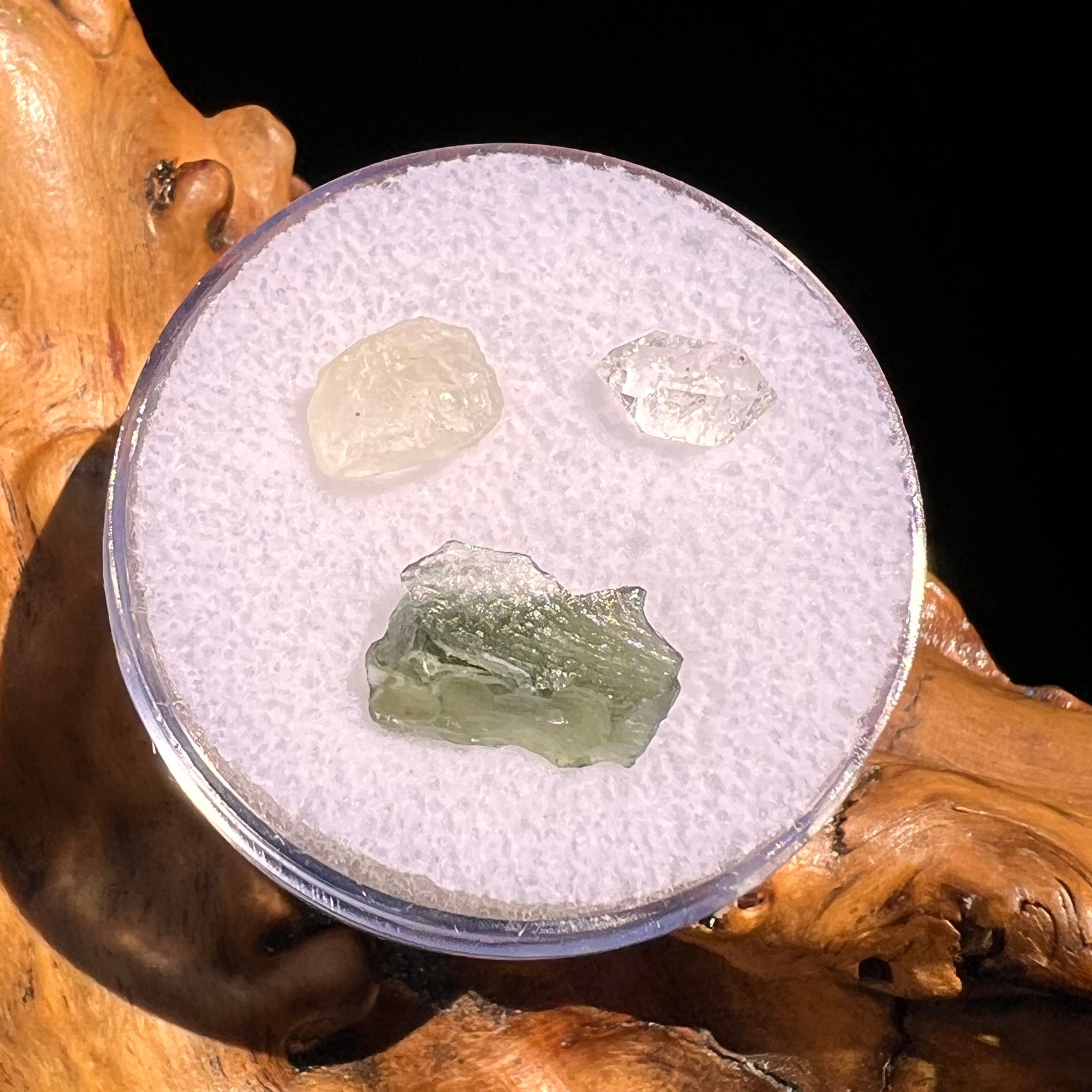 Moldavite, Phenakite, & Herkimer Diamond #100-Moldavite Life