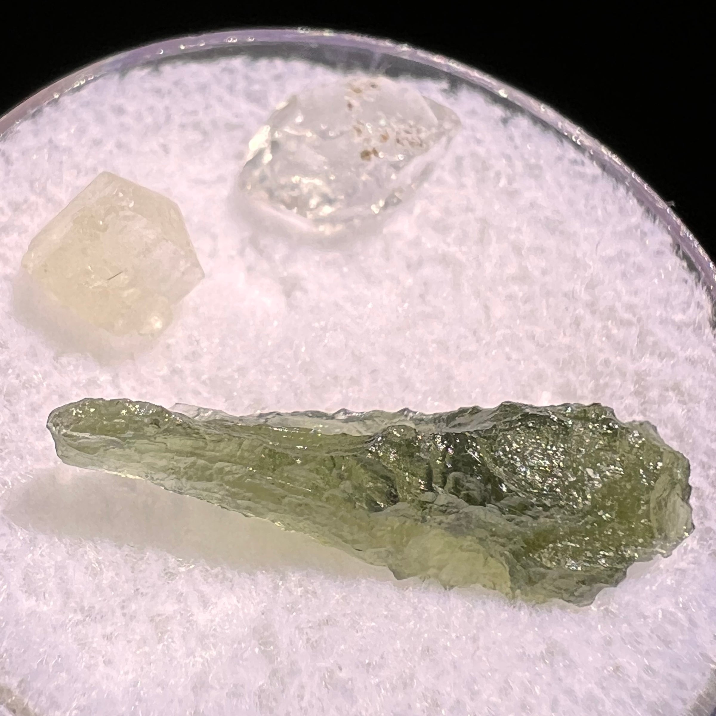 Moldavite, Phenakite, & Herkimer Diamond #101-Moldavite Life