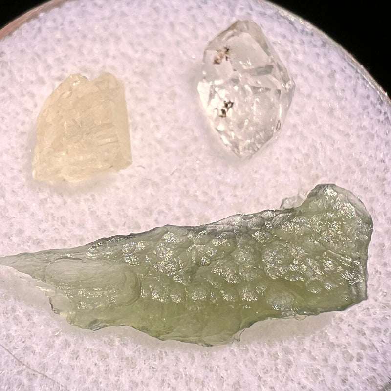 Moldavite, Phenakite, & Herkimer Diamond #102-Moldavite Life