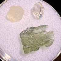 Moldavite, Phenakite, & Herkimer Diamond #105-Moldavite Life